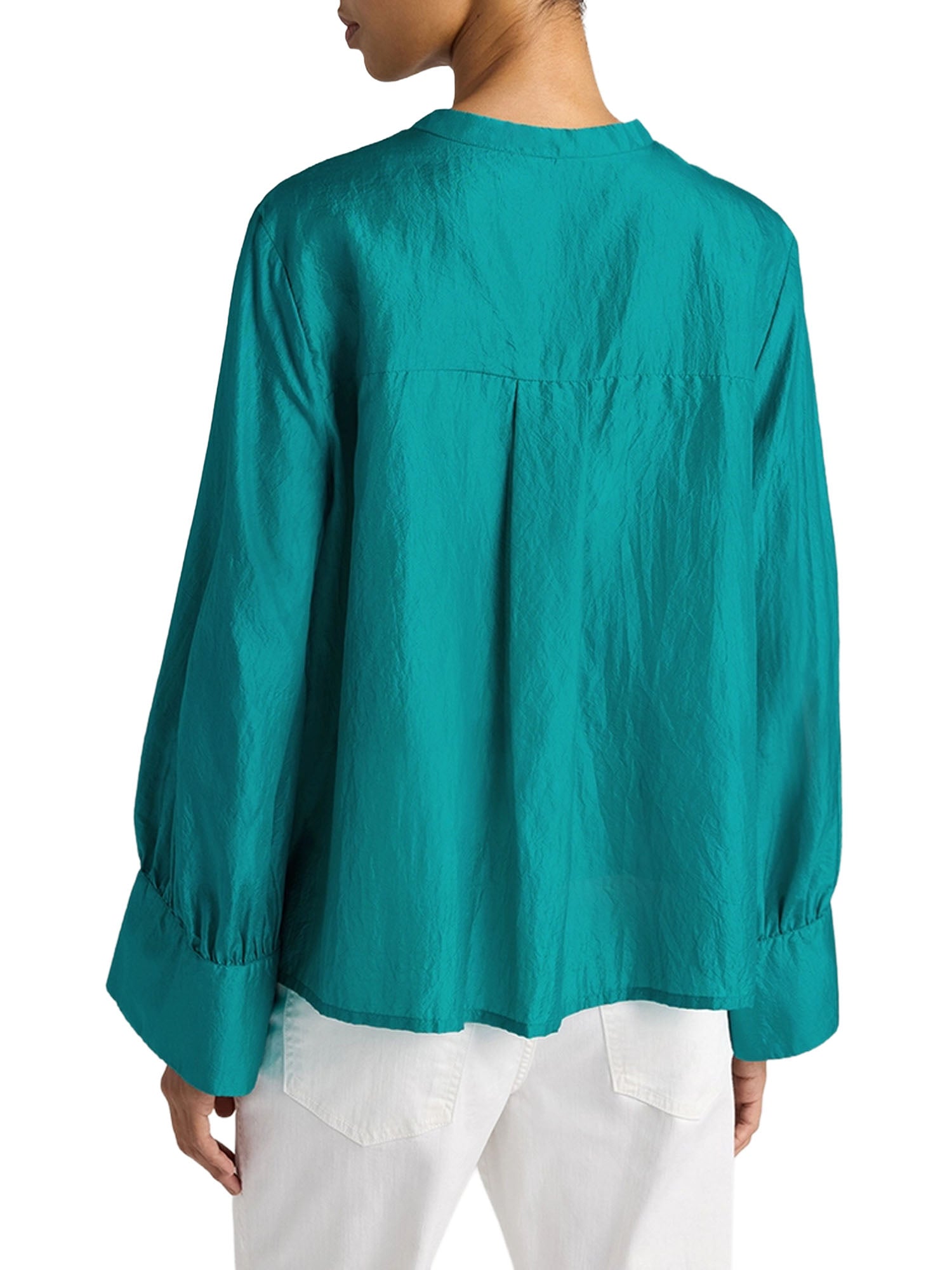 Momonì Camicia Franklin in Habutai Unito Verde