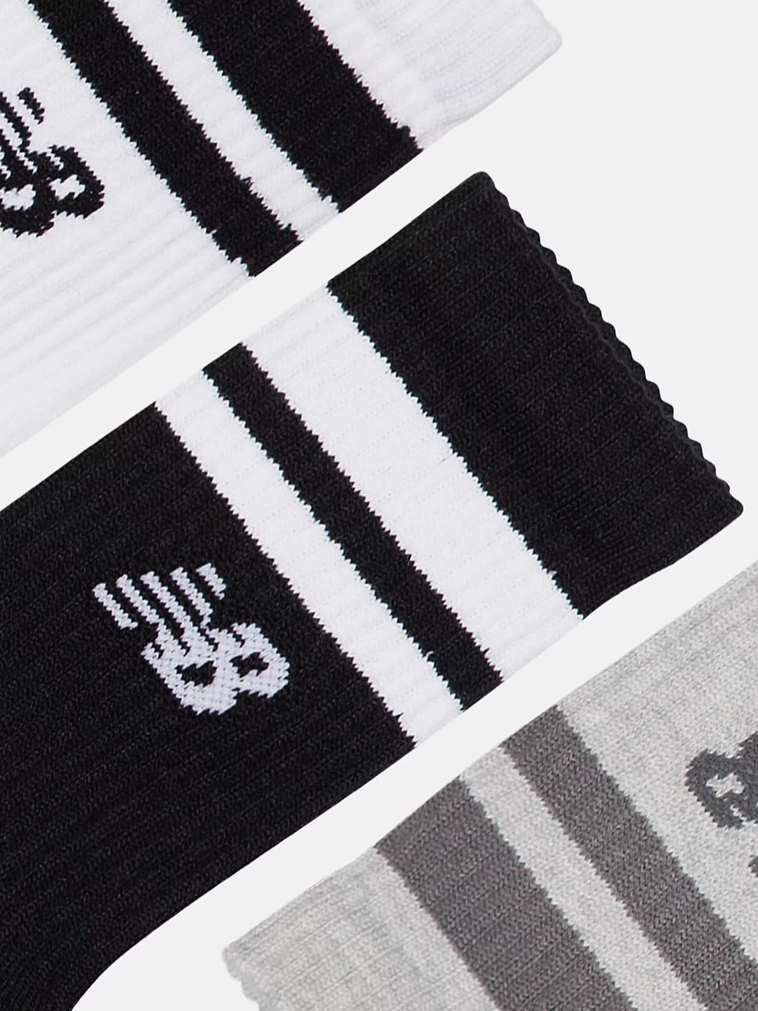 New Balance Active Premium Stripe Crew Socks 3 Pack Bianco