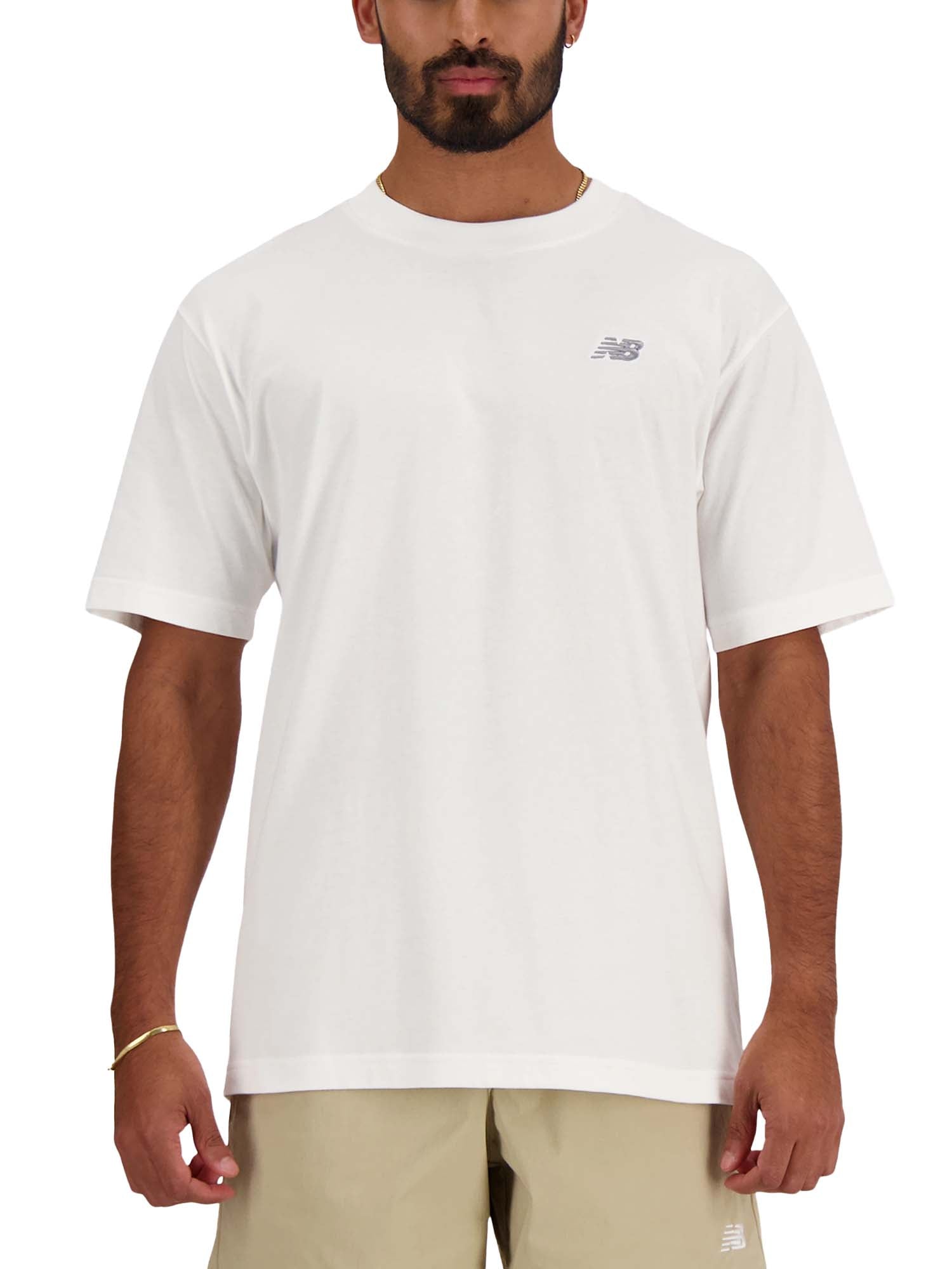 New Balance T-Shirt Sport Essential Cotton Bianco