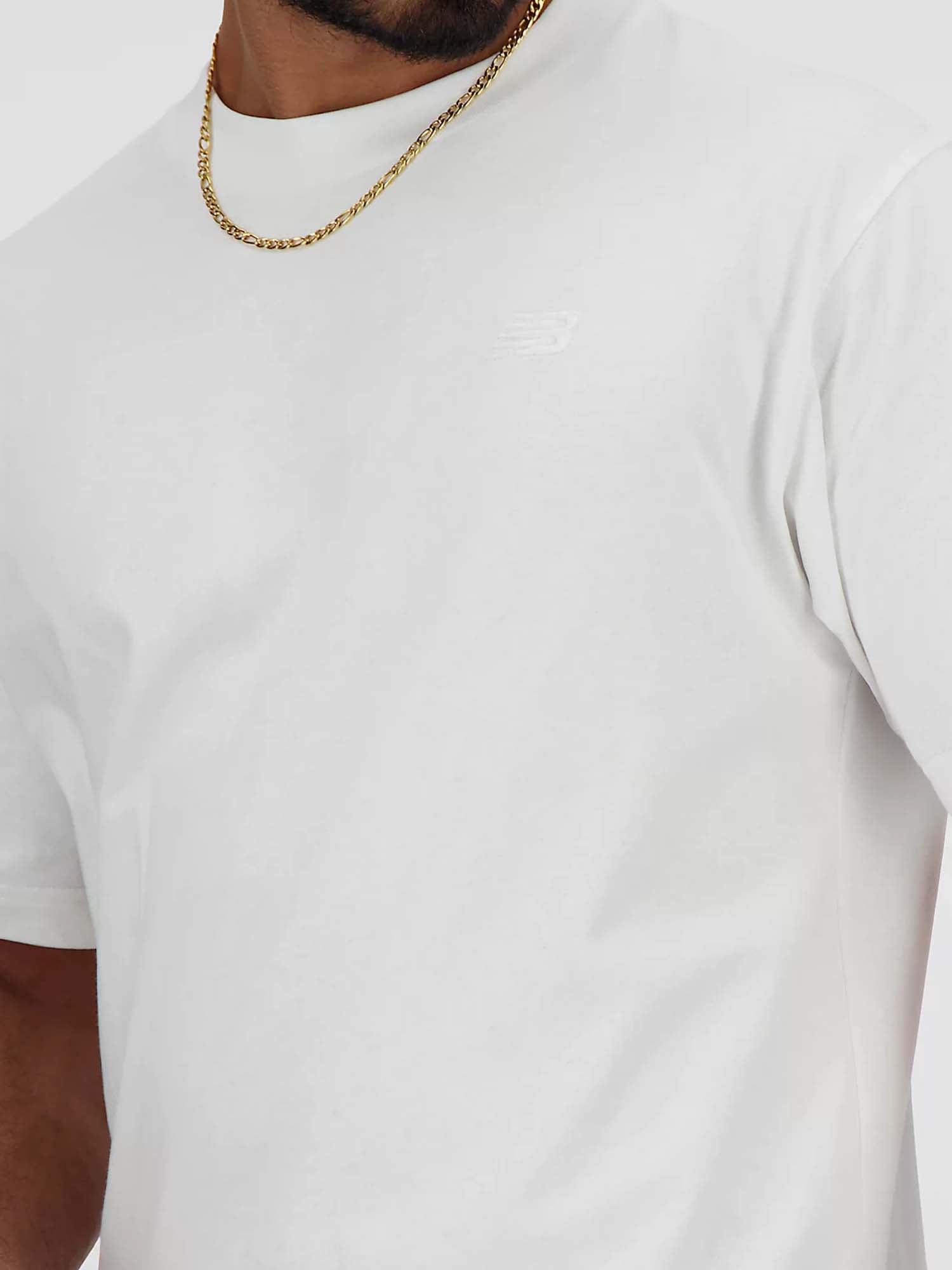 New Balance T-Shirt Athletics Cotton Bianco