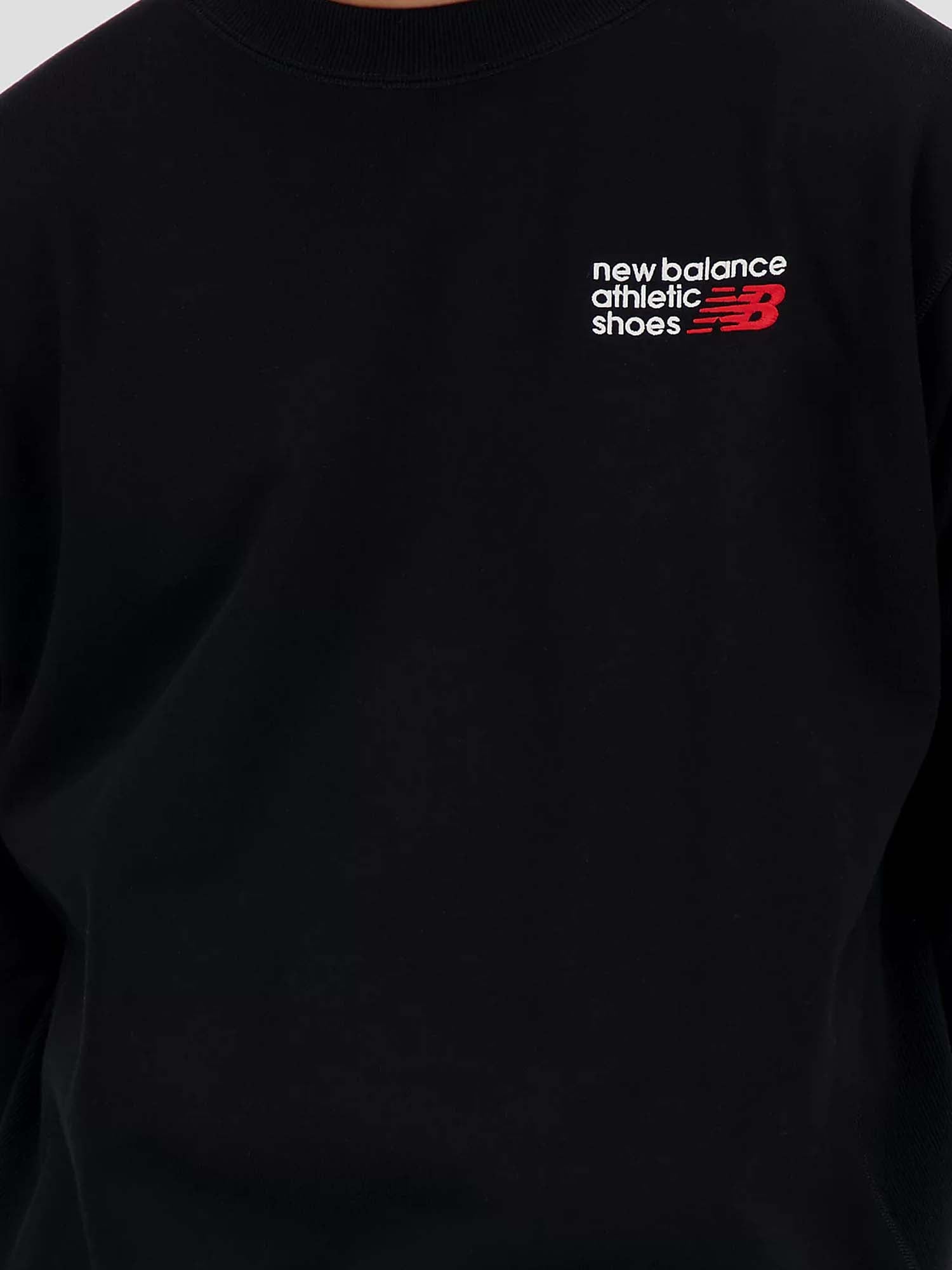 New Balance Felpa Athletics Premium Logo Crew Nero