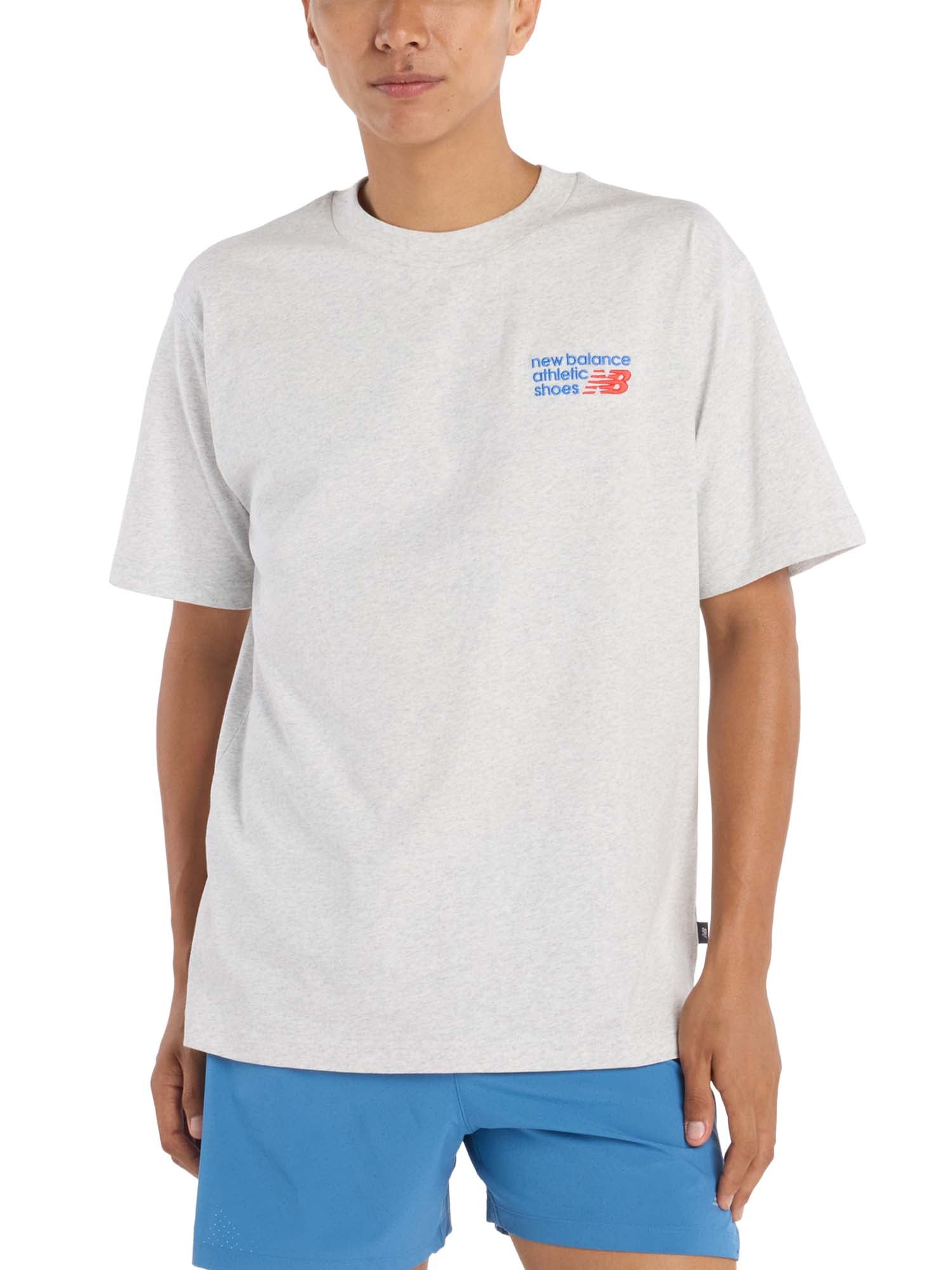 New Balance T-Shirt Athletics Premium Logo Grigio