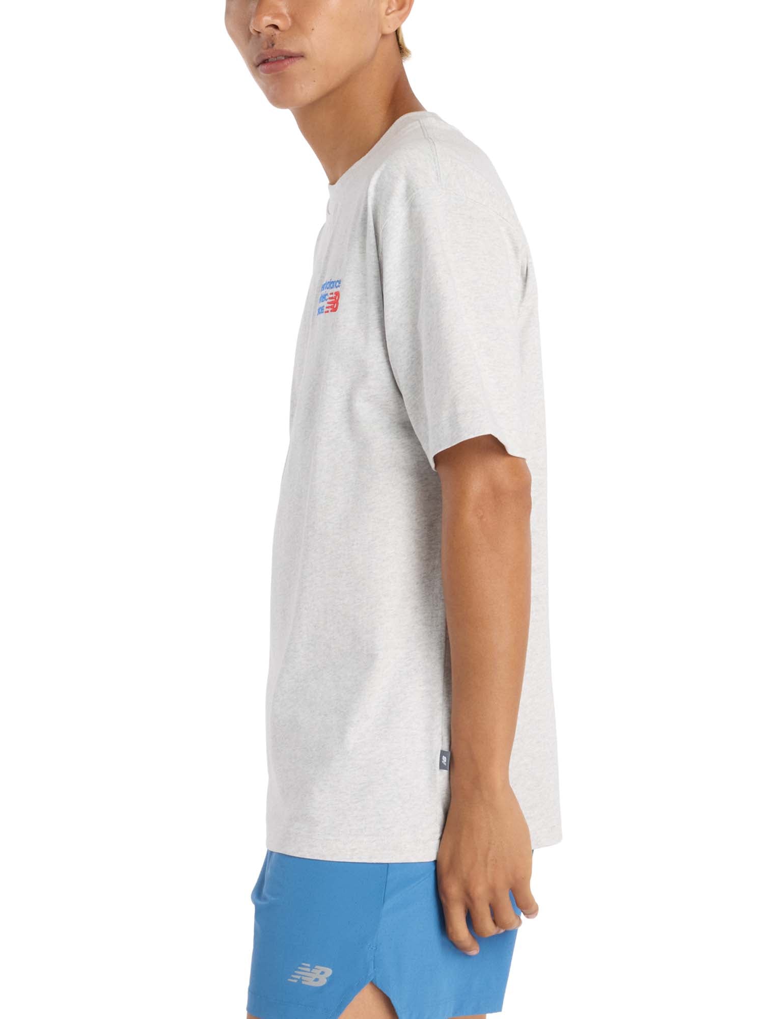 New Balance T-Shirt Athletics Premium Logo Grigio