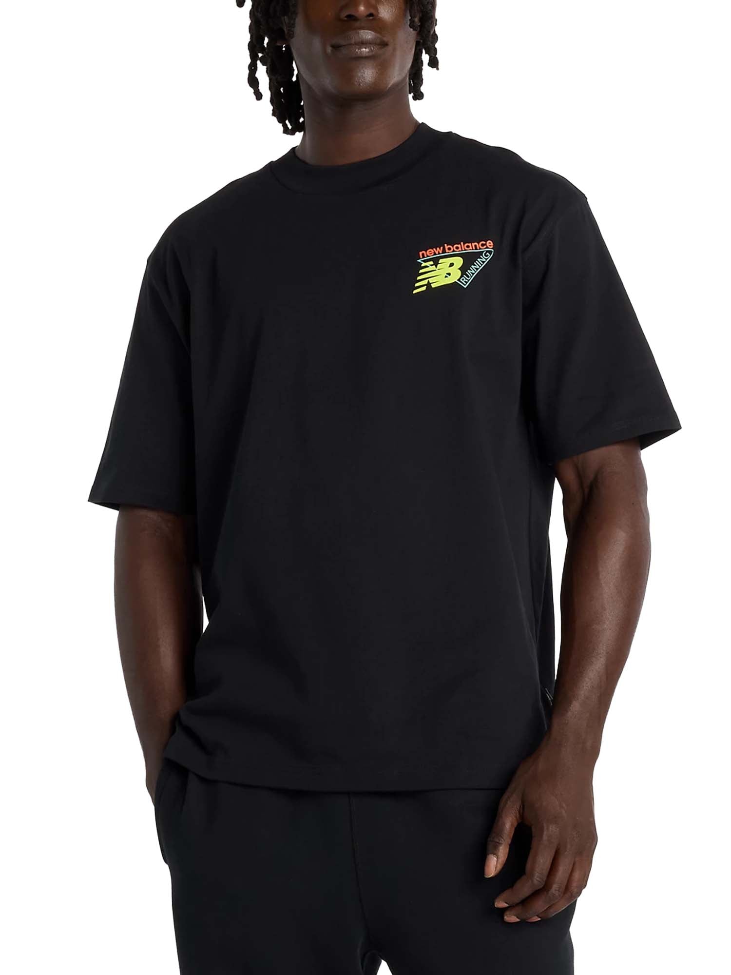 New Balance T-Shirt Classic Tri-Logo Heat Map Nero