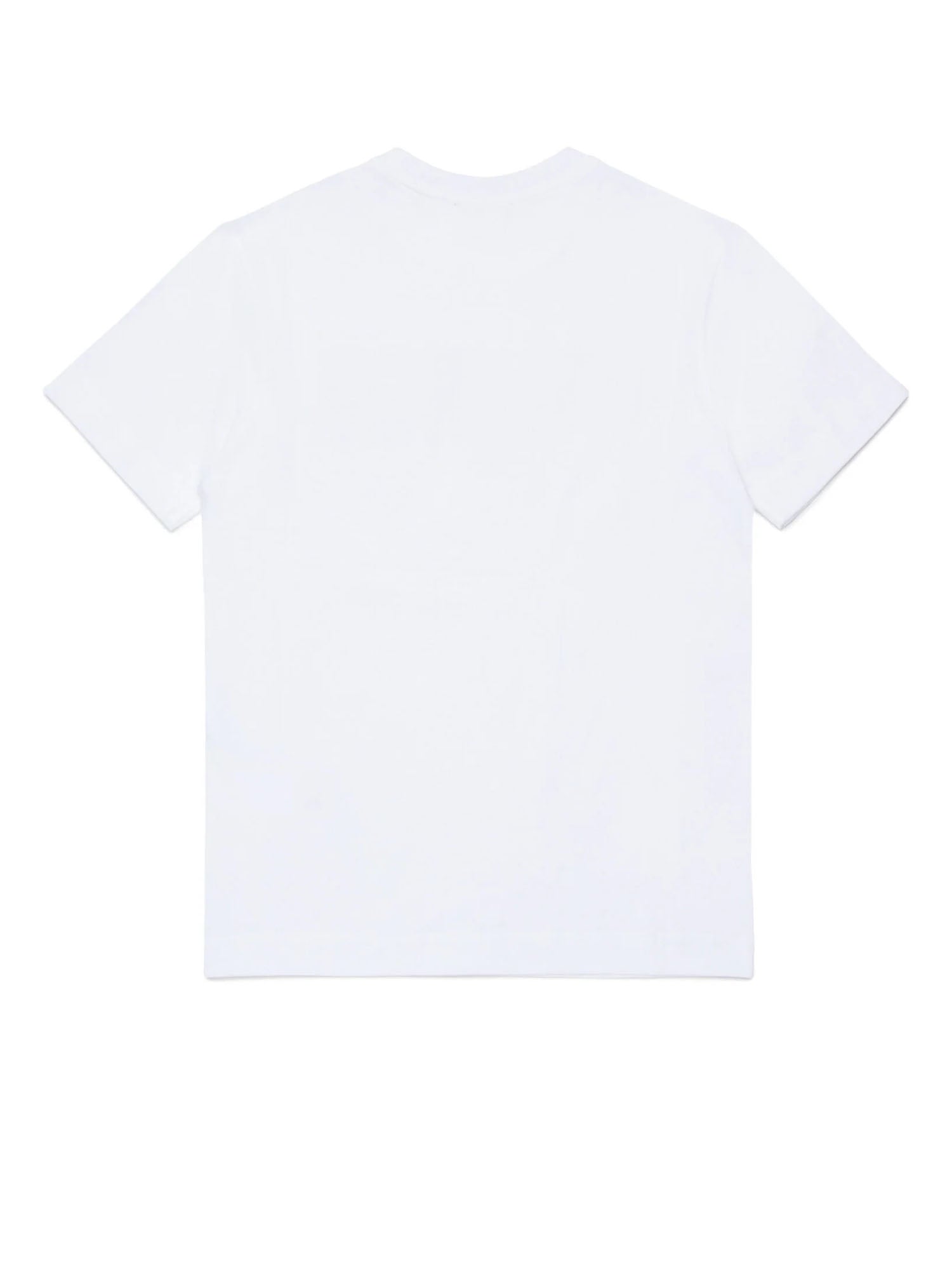 Diesel Maglietta in jersey con logo Kids Bianco