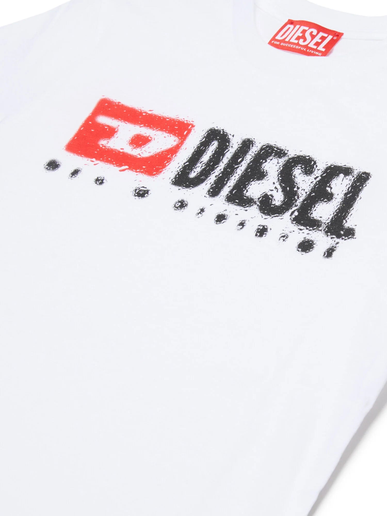 Diesel Maglietta in jersey con logo Kids Bianco