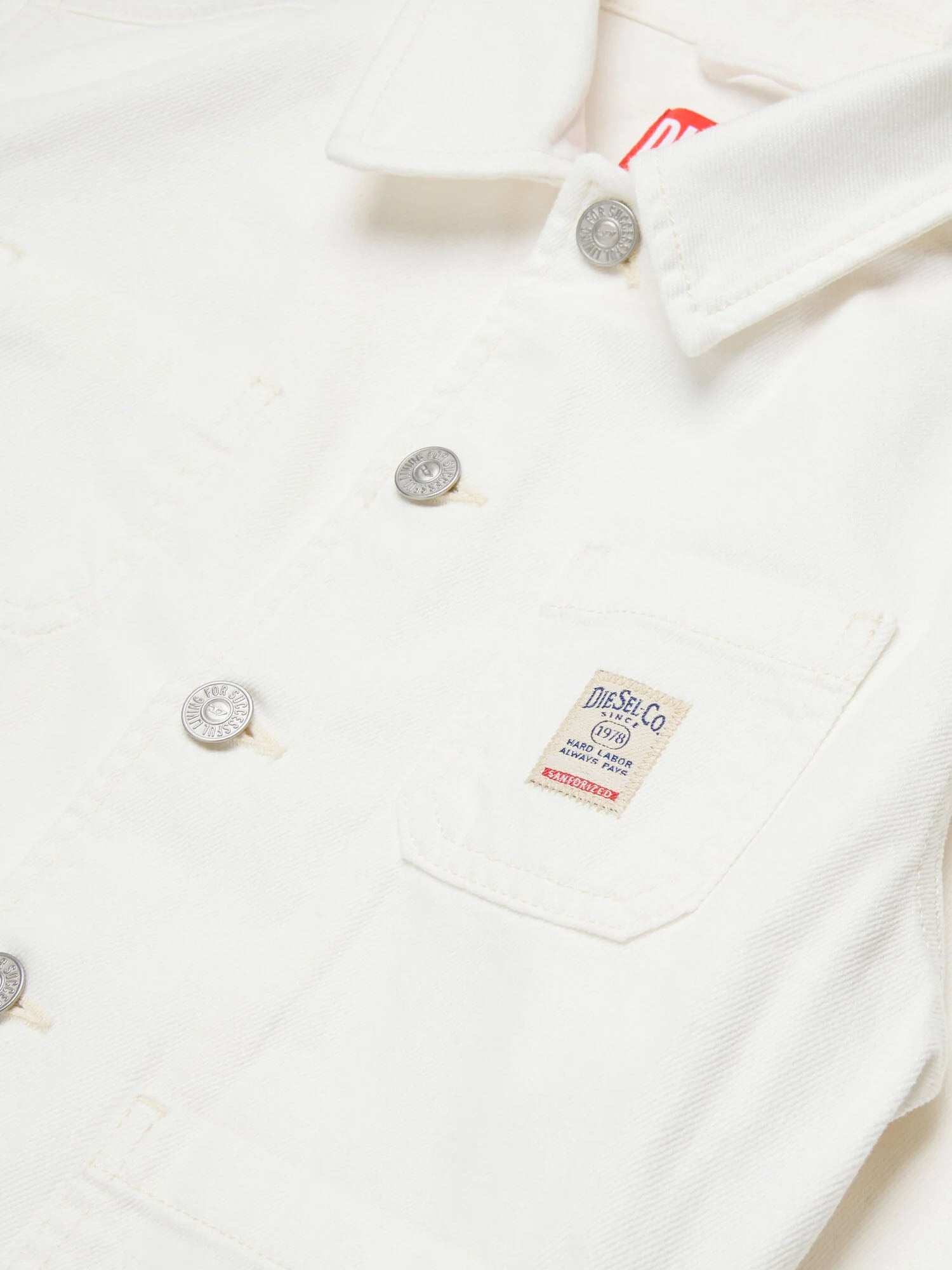 Diesel Giacca in denim con logo Kids Bianco