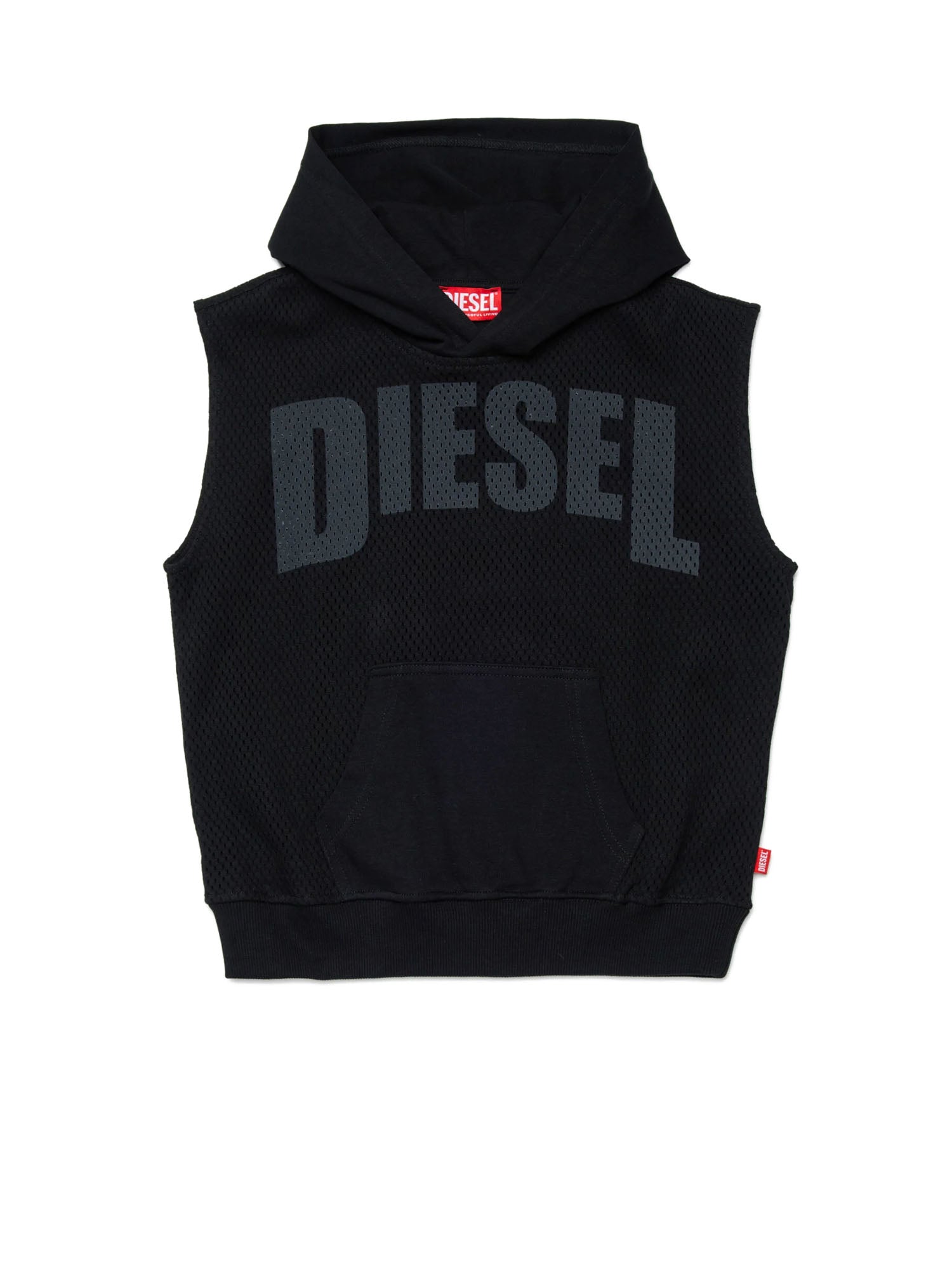 Diesel Felpa senza maniche con logo Kids Nero