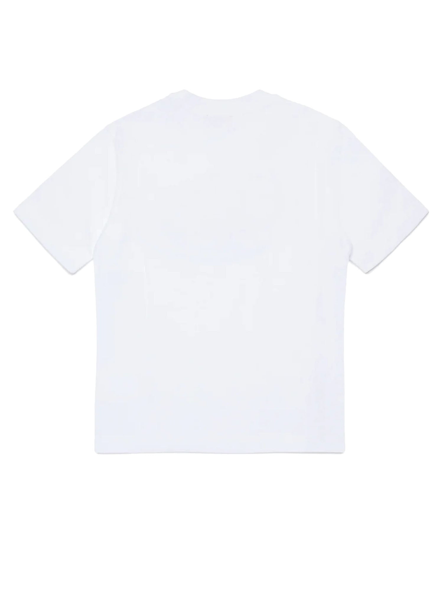 Diesel T-shirt con logo Oval D stampato Kids Bianco
