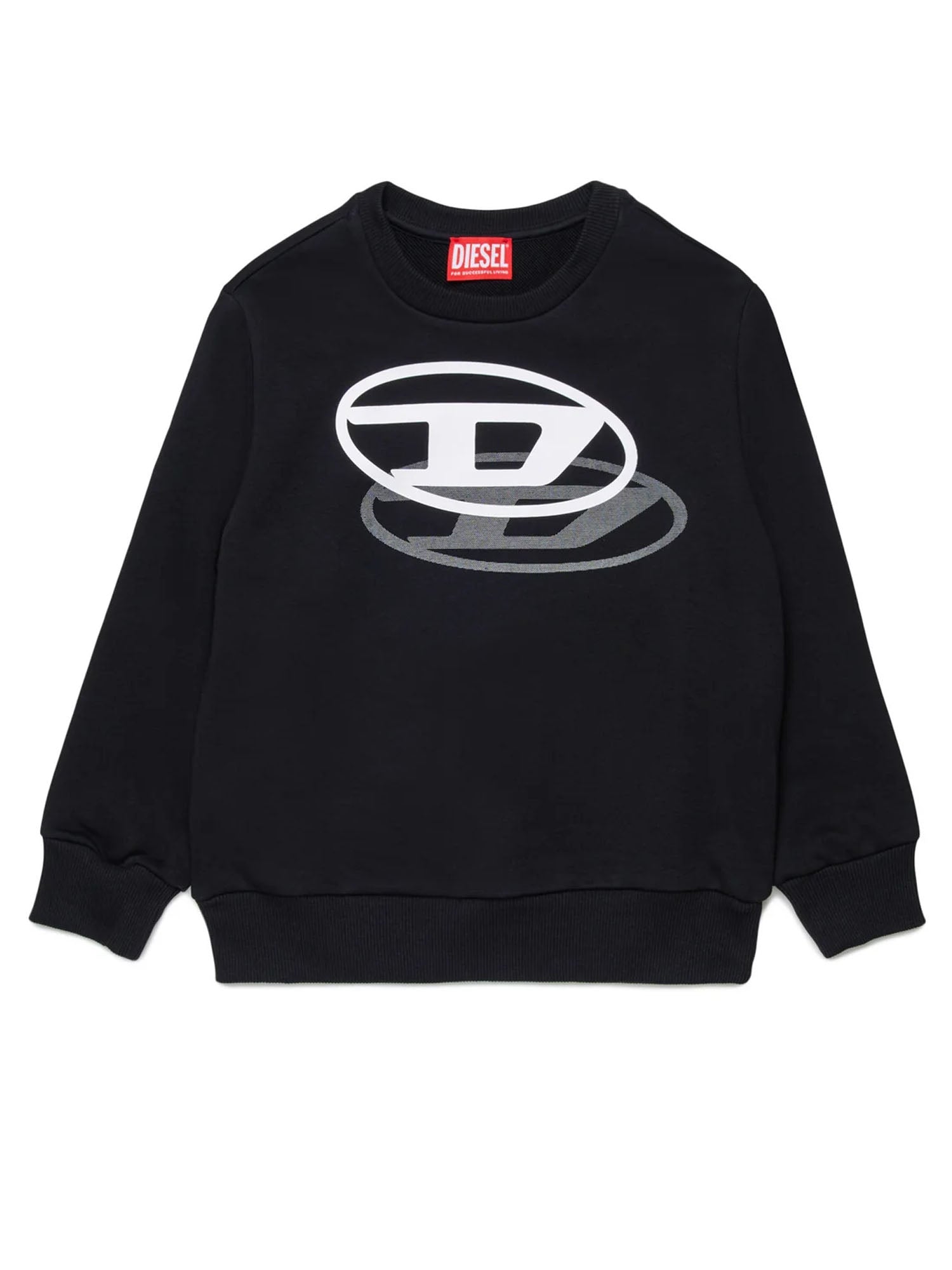 Diesel Felpa girocollo con logo Kids Nero