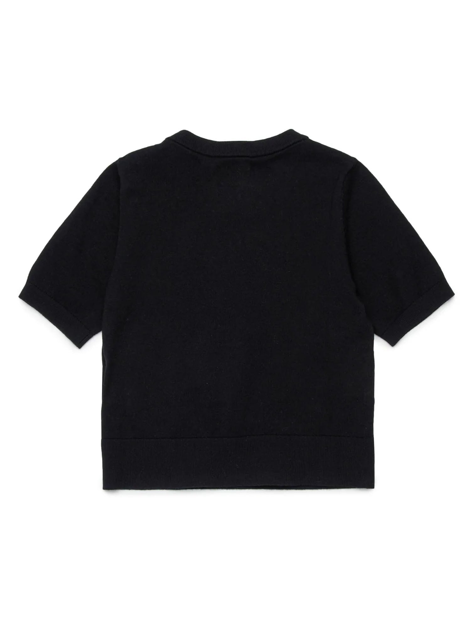 Diesel Pullover girocollo con logo Oval D Kids Nero