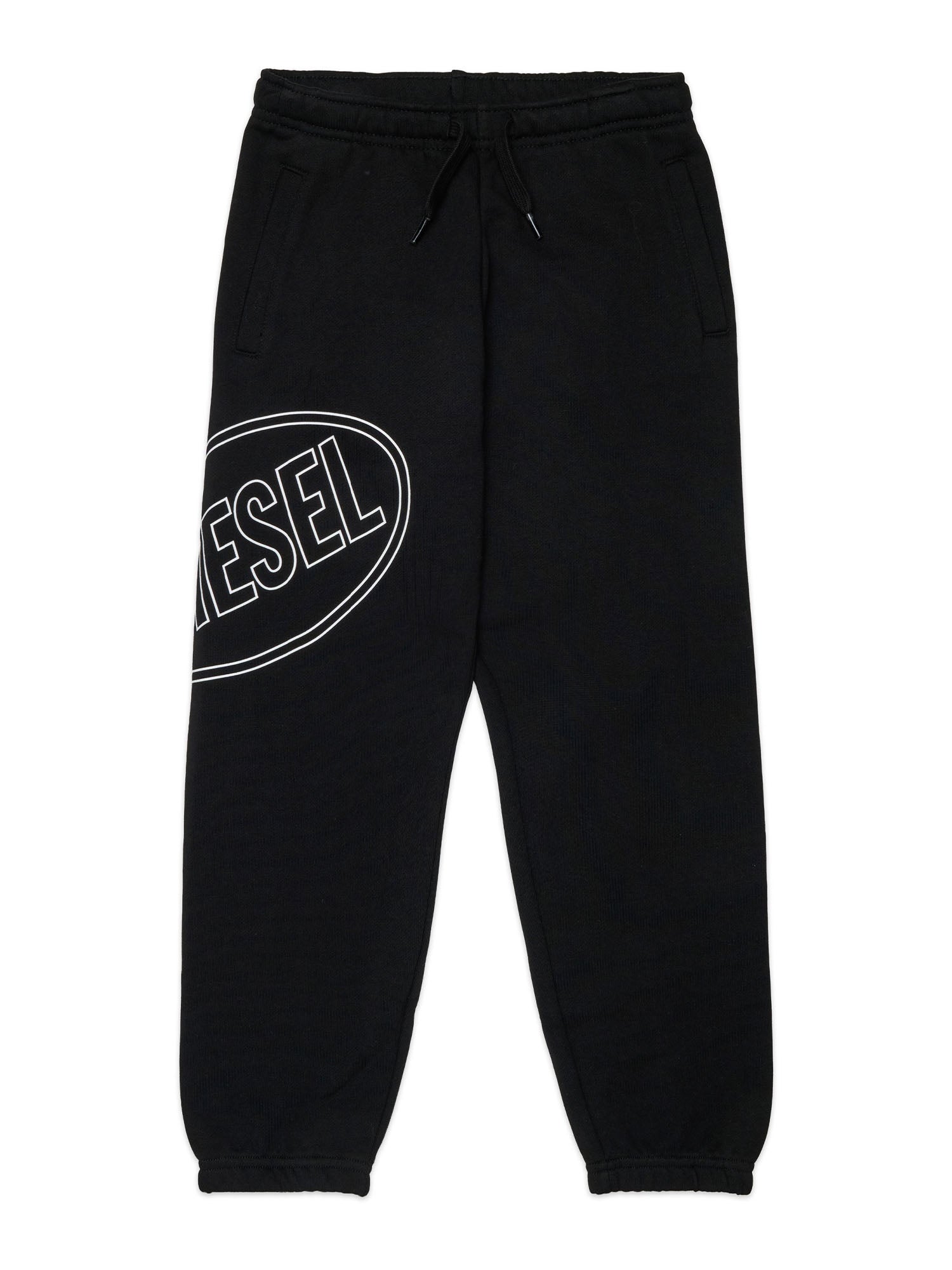 Diesel Pantaloni in felpa con logo Kids Nero