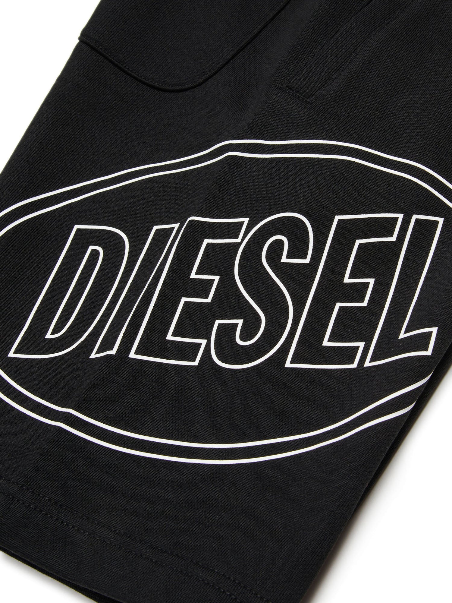 Diesel Bermuda in cotone con maxi stampa Kids Nero