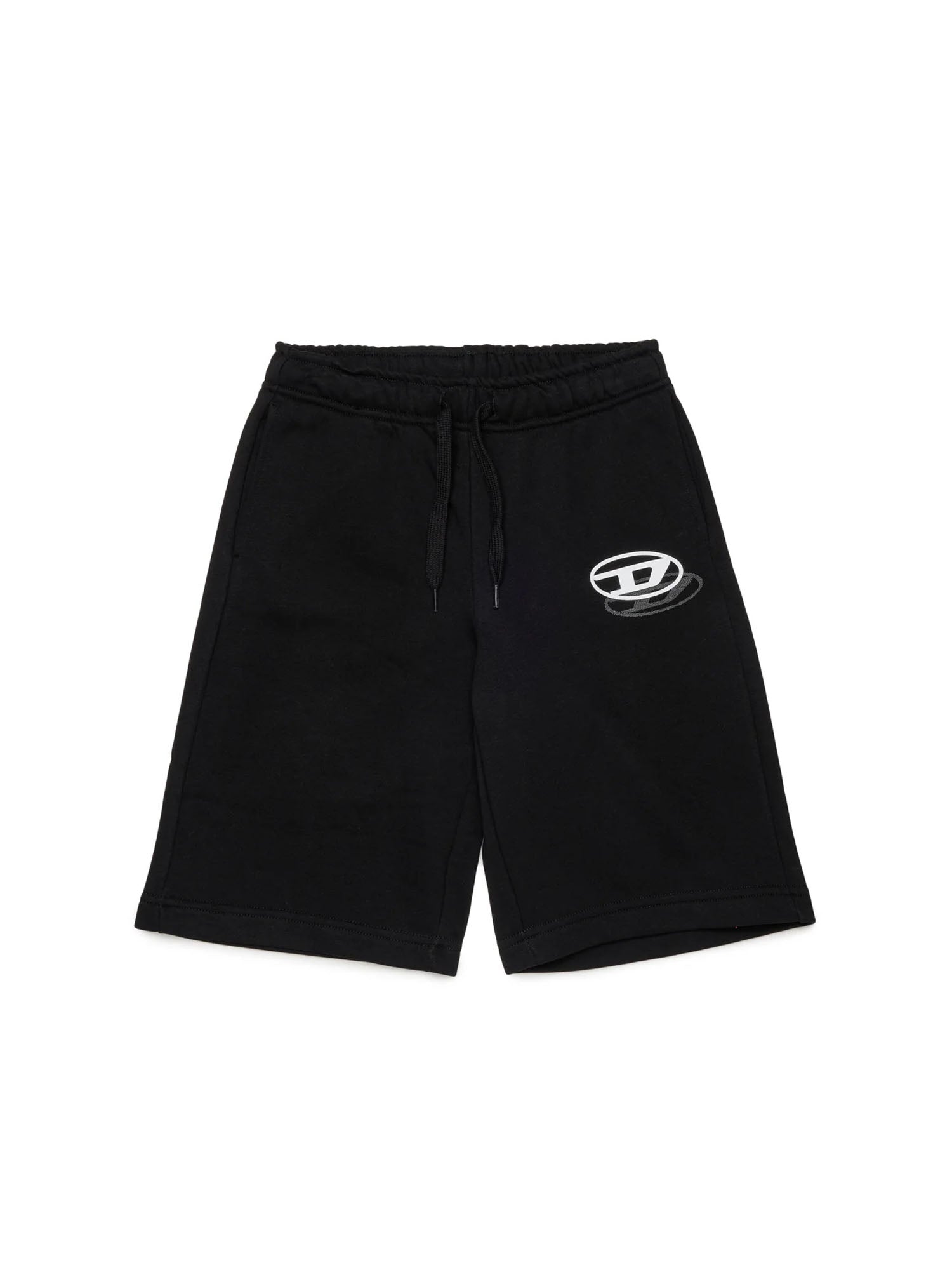 Diesel Shorts in felpa con logo Kids Nero