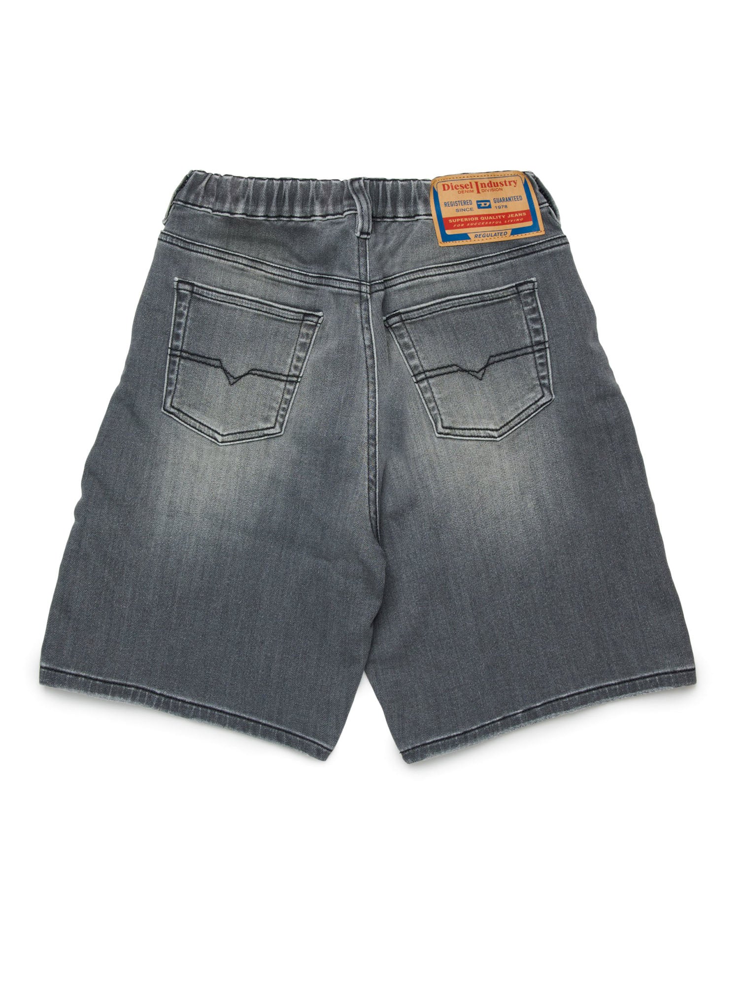 Diesel Shorts JoggJeans con lavaggio vissuto Bambino Nero