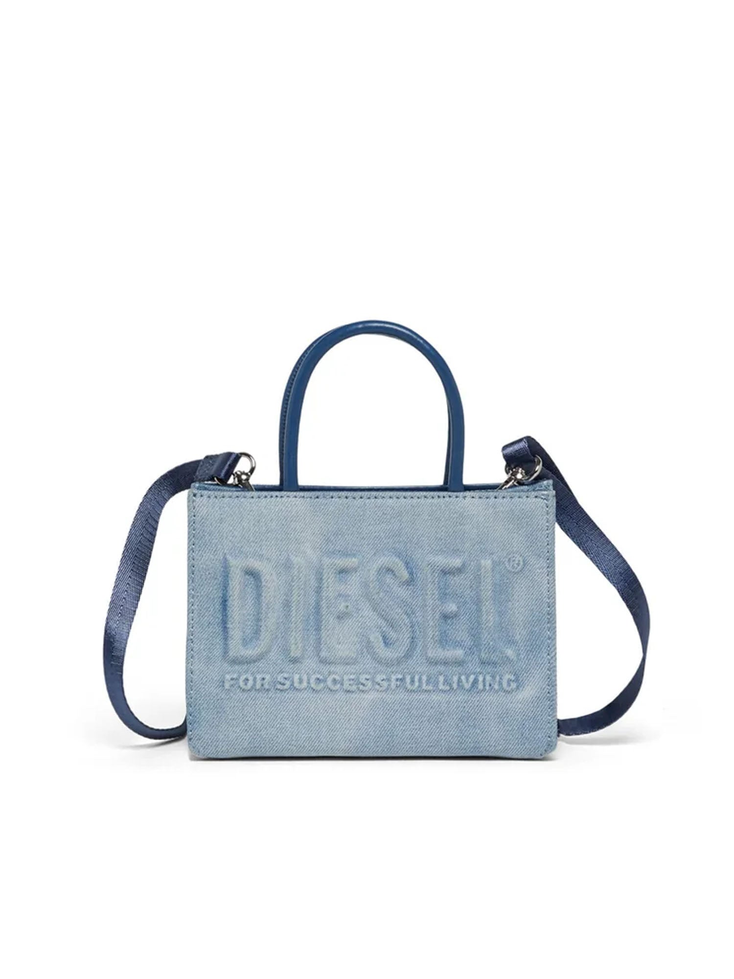 Diesel Borsa mini con logo frontale Blu