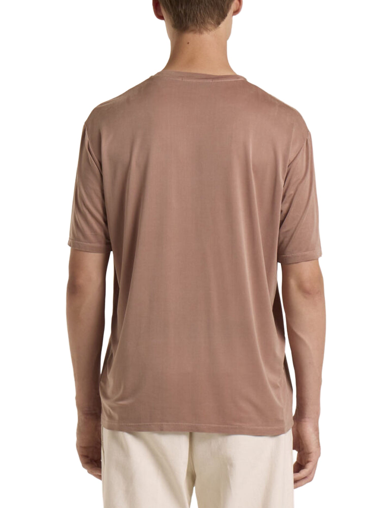 Daniele Fiesoli T-shirt paricollo cupro elastane Marrone