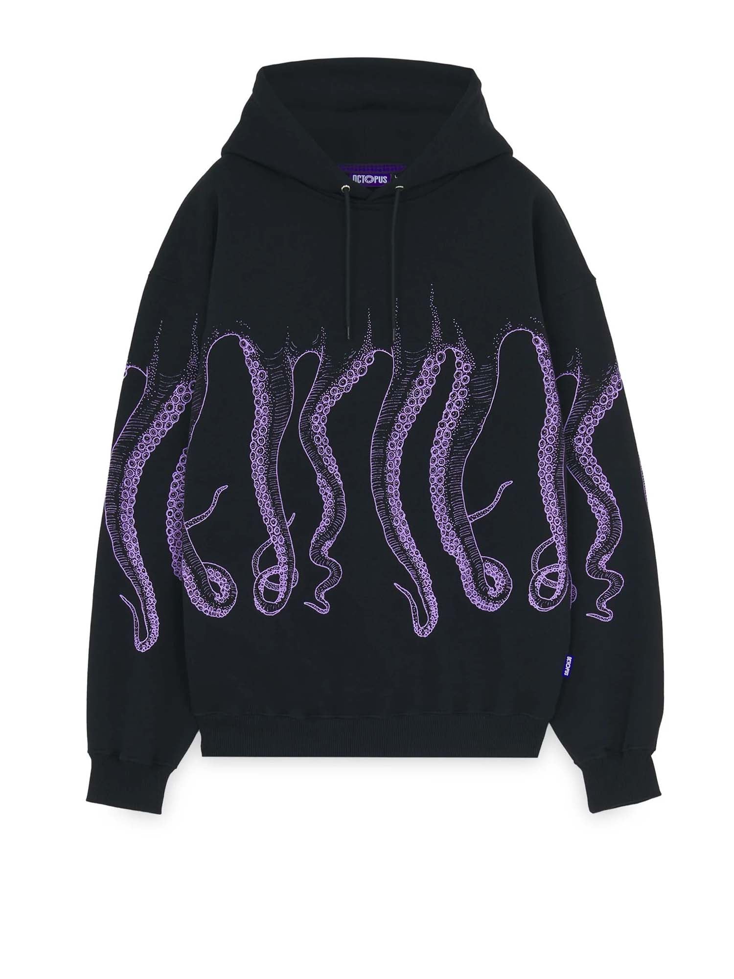 Octopus Octopus Outline Hoodie Nero