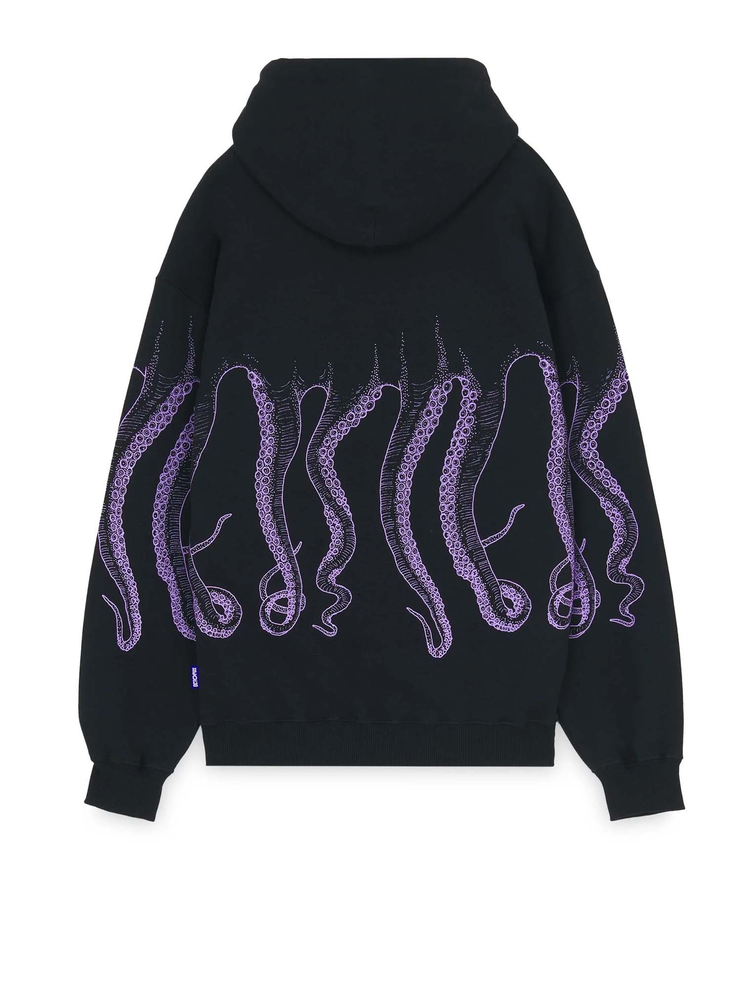 Octopus Octopus Outline Hoodie Nero