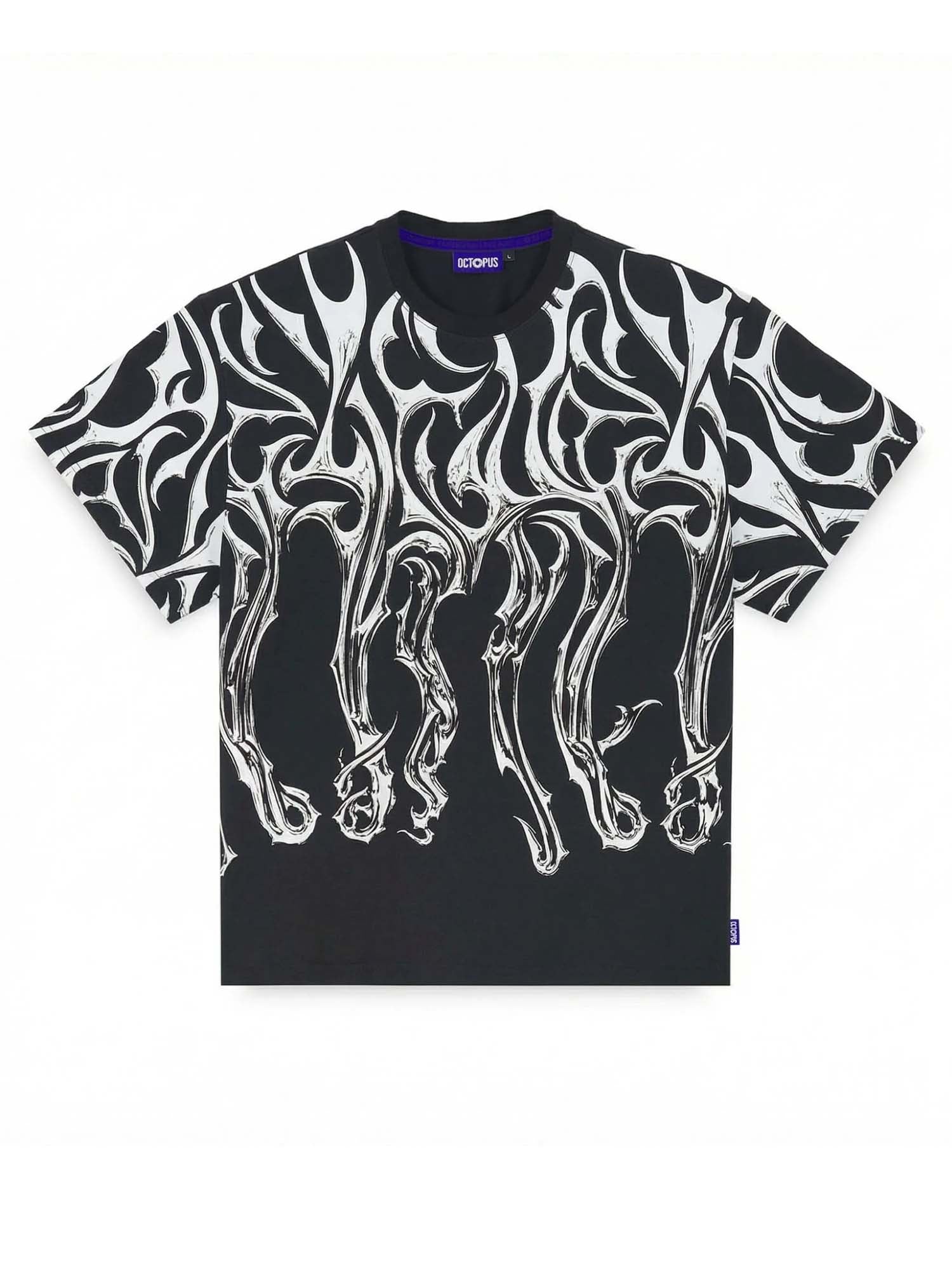 Octopus Octopus Tribal Blade Tee by Luca Devinu Nero