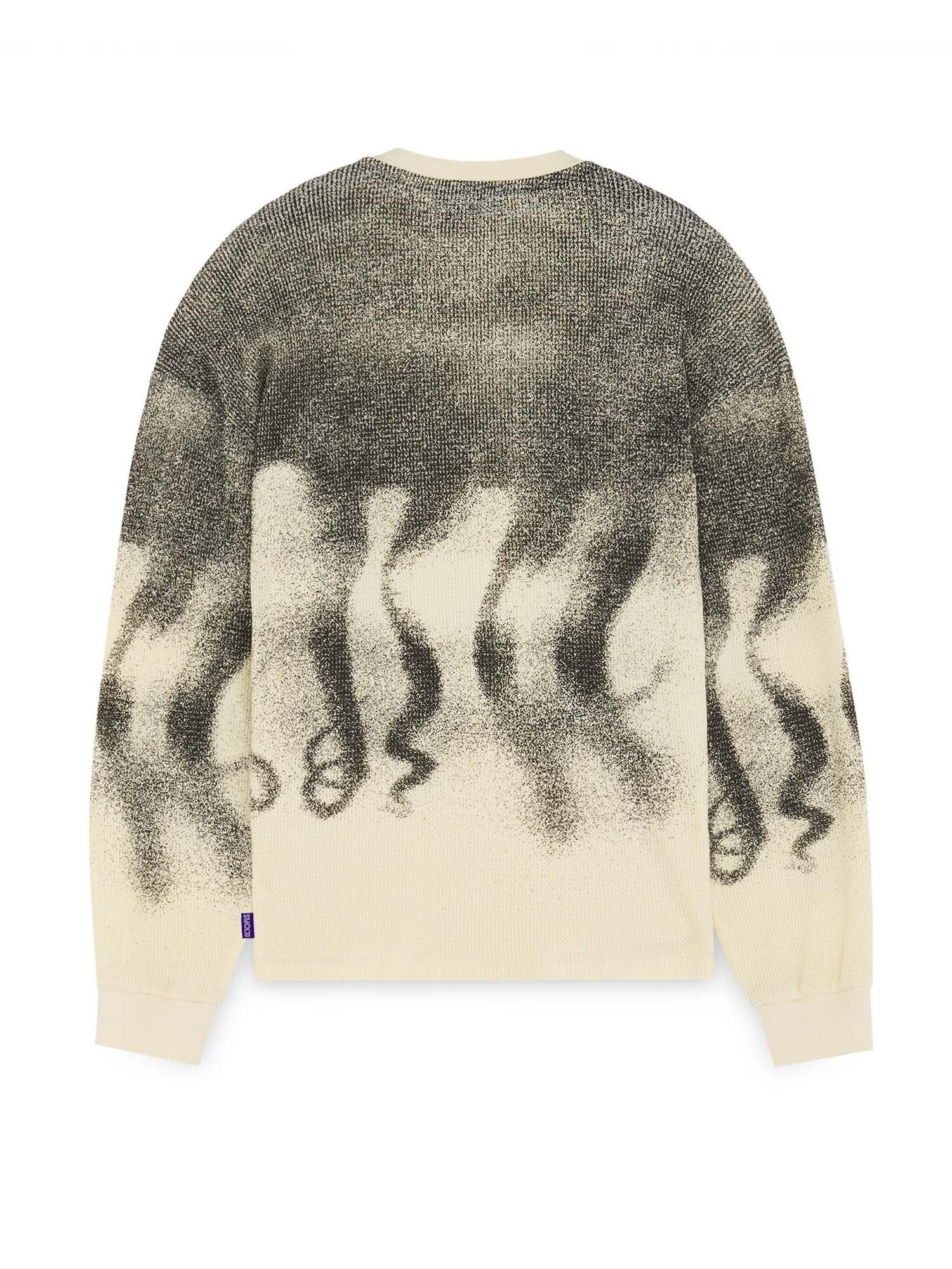 Octopus Octopus Faded Waffle LS Tee Bianco