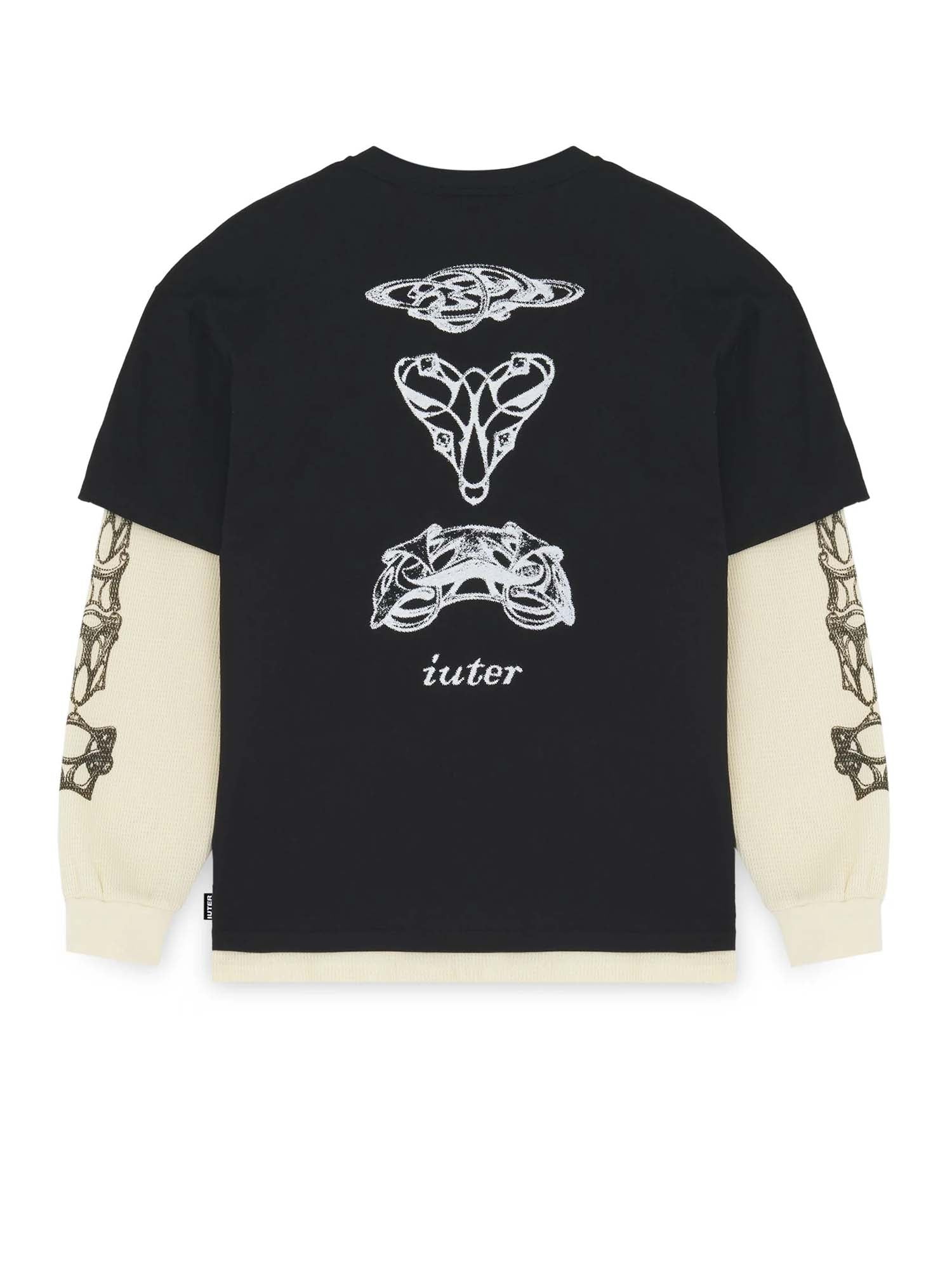 Iuter Bijoux Waffle Double LS Tee Nero