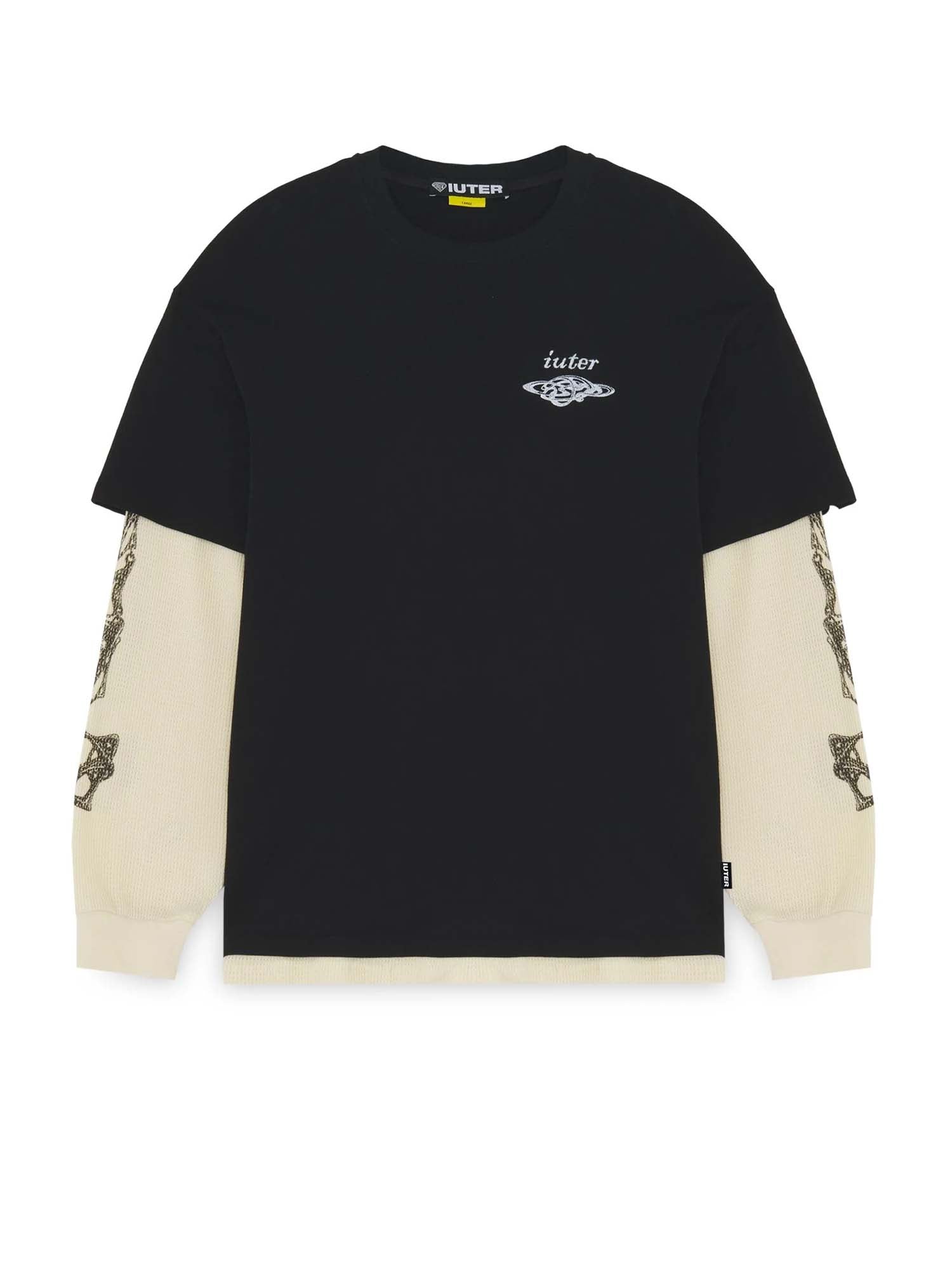 Iuter Bijoux Waffle Double LS Tee Nero