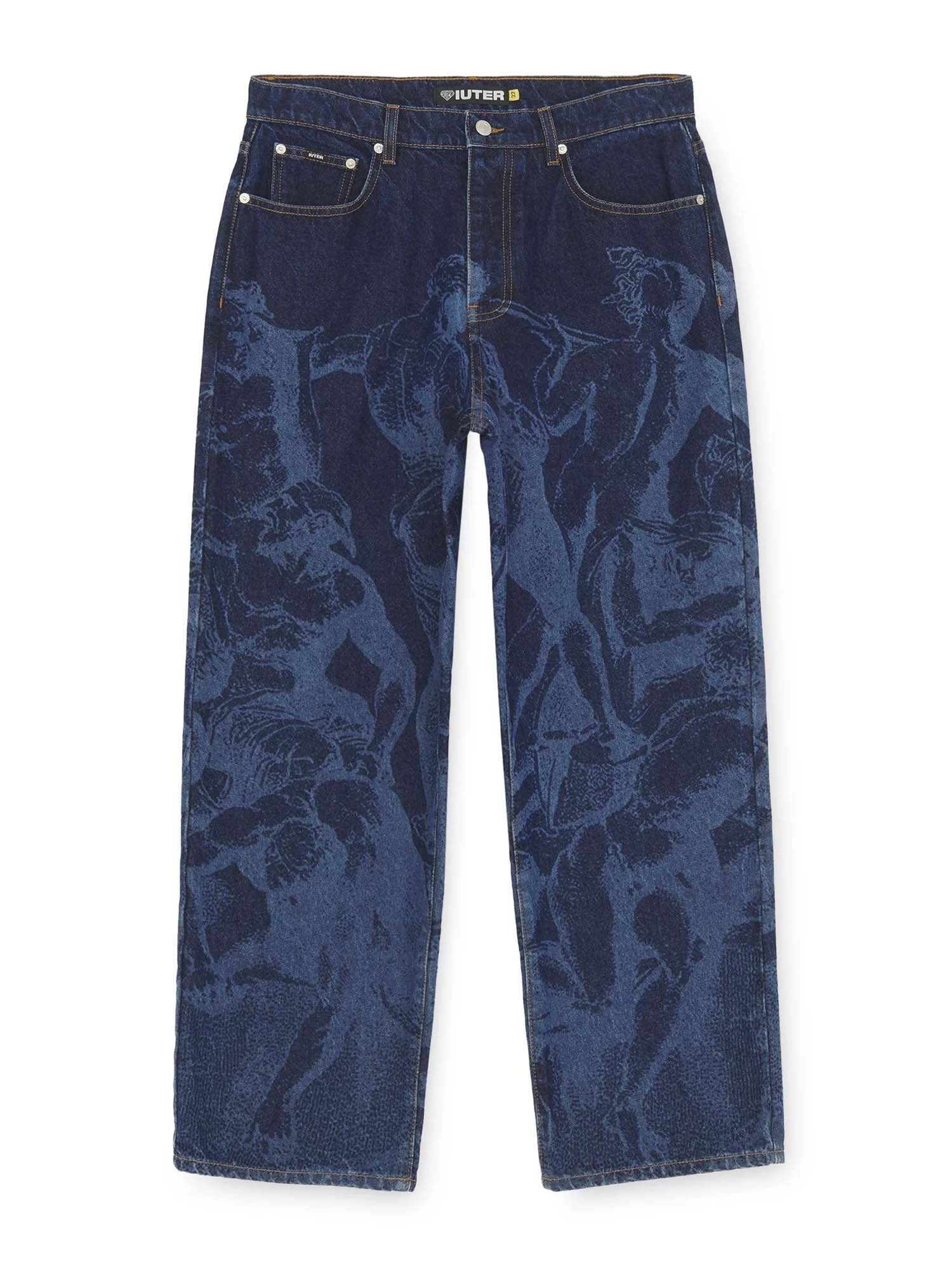 Iuter Battle Laser Baggy Denim Pants Blu