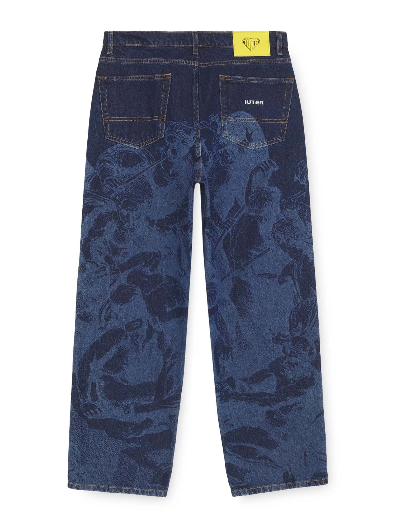 Iuter Battle Laser Baggy Denim Pants Blu