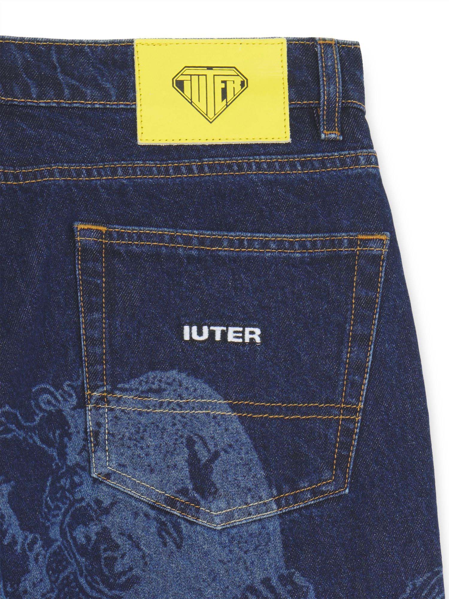 Iuter Battle Laser Baggy Denim Pants Blu