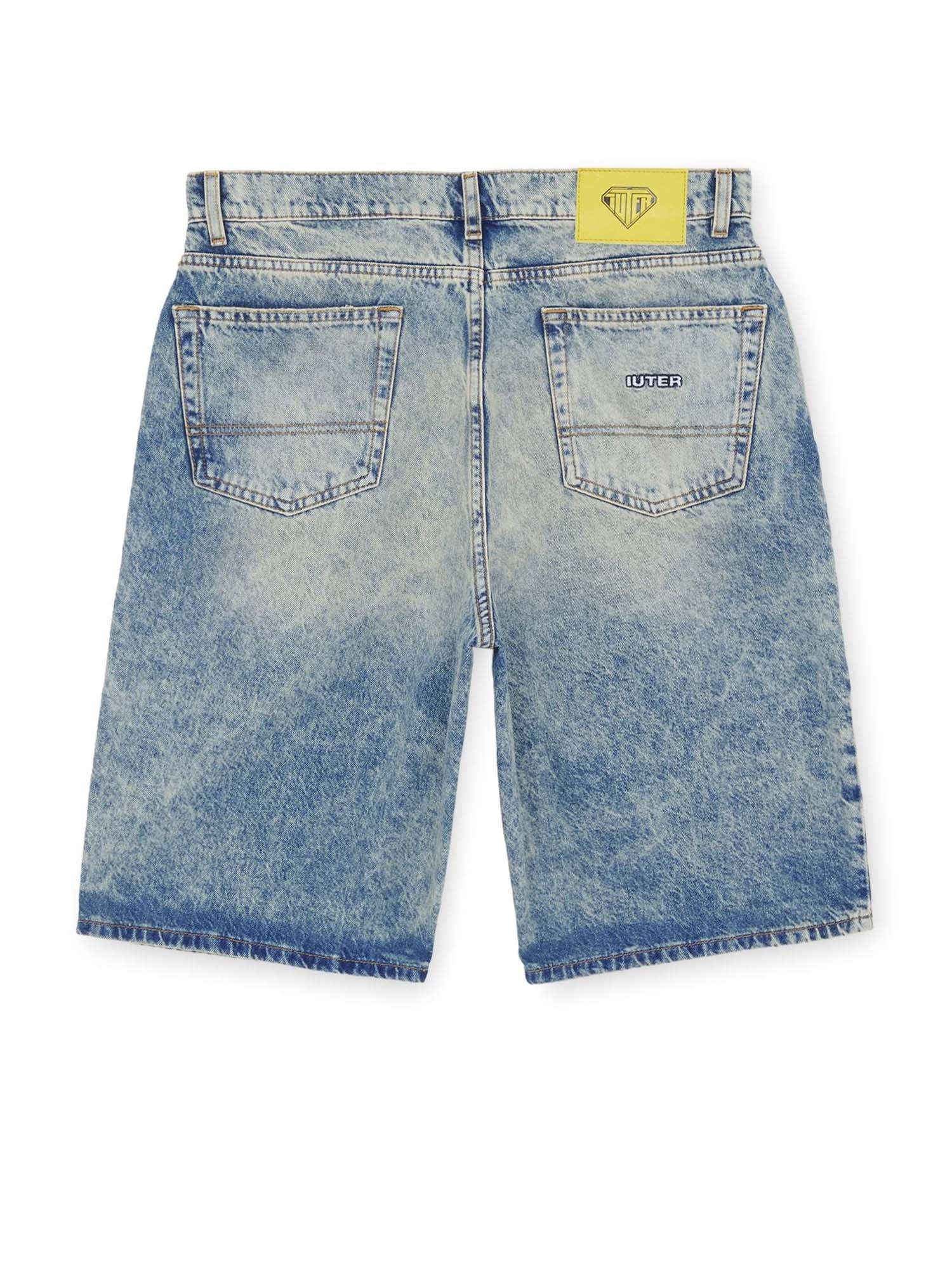 Iuter Baggy Denim Shorts Azzurro