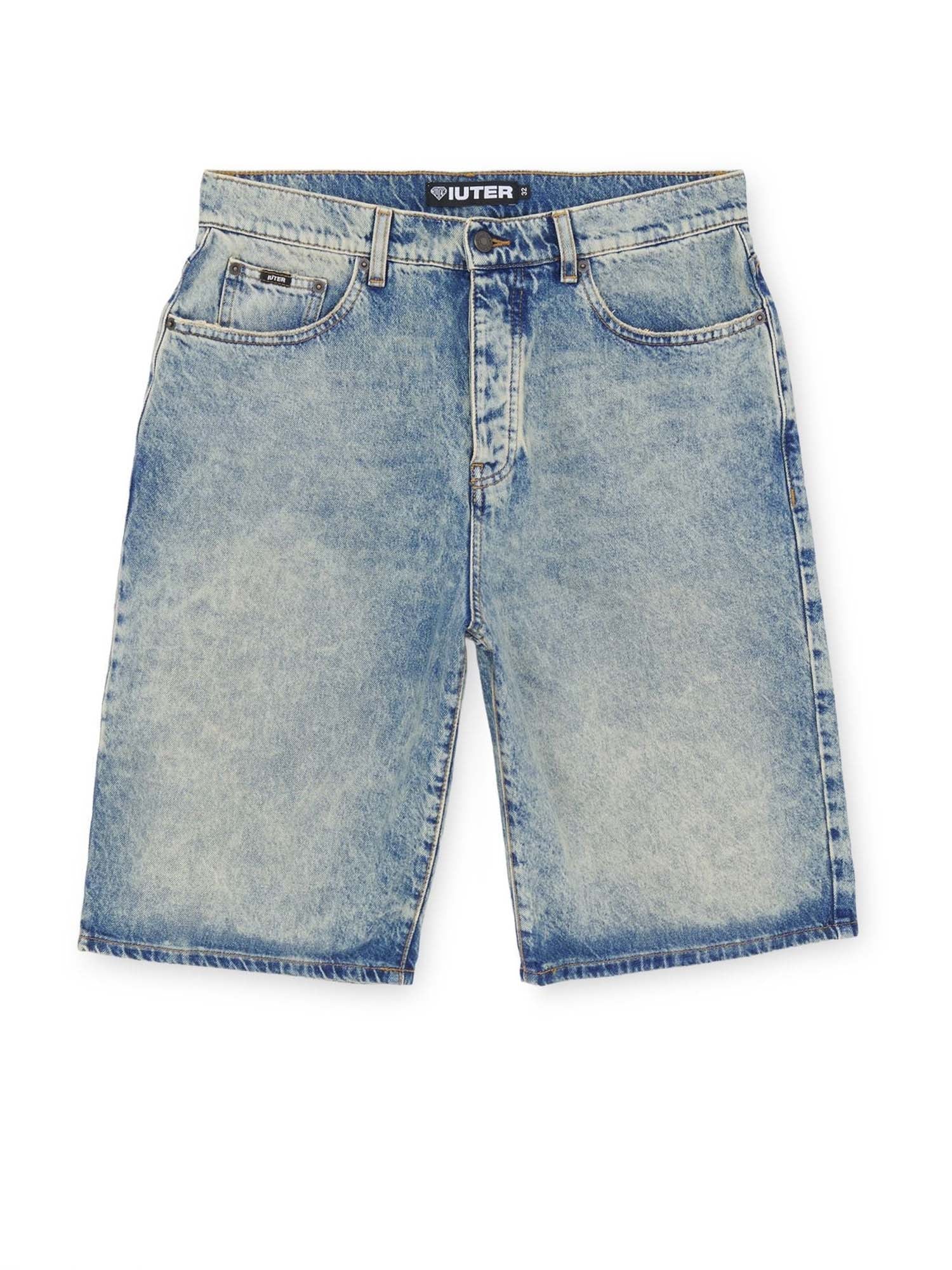 Iuter Baggy Denim Shorts Azzurro