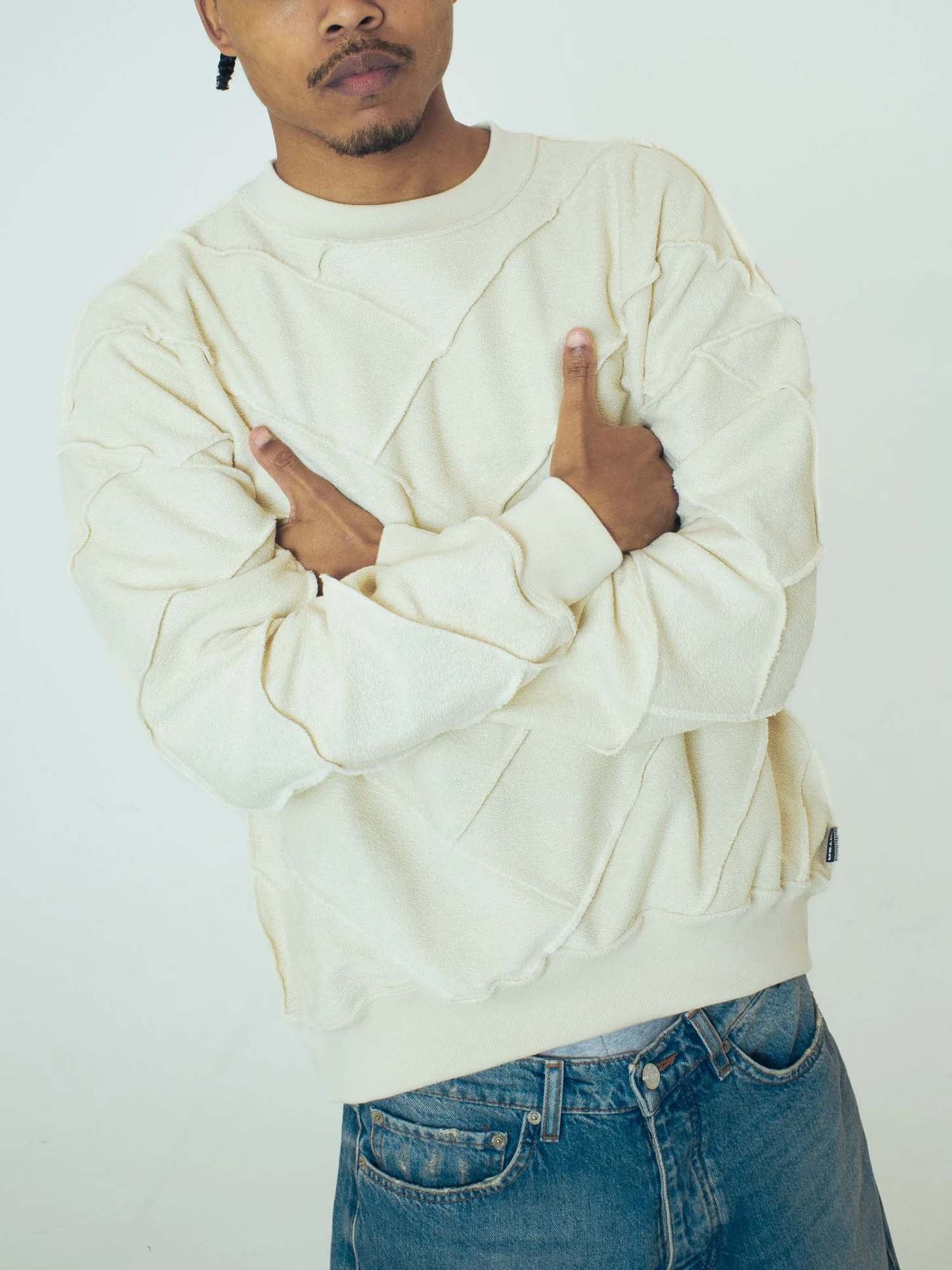 Iuter Parquet Reverse Crewneck Bianco