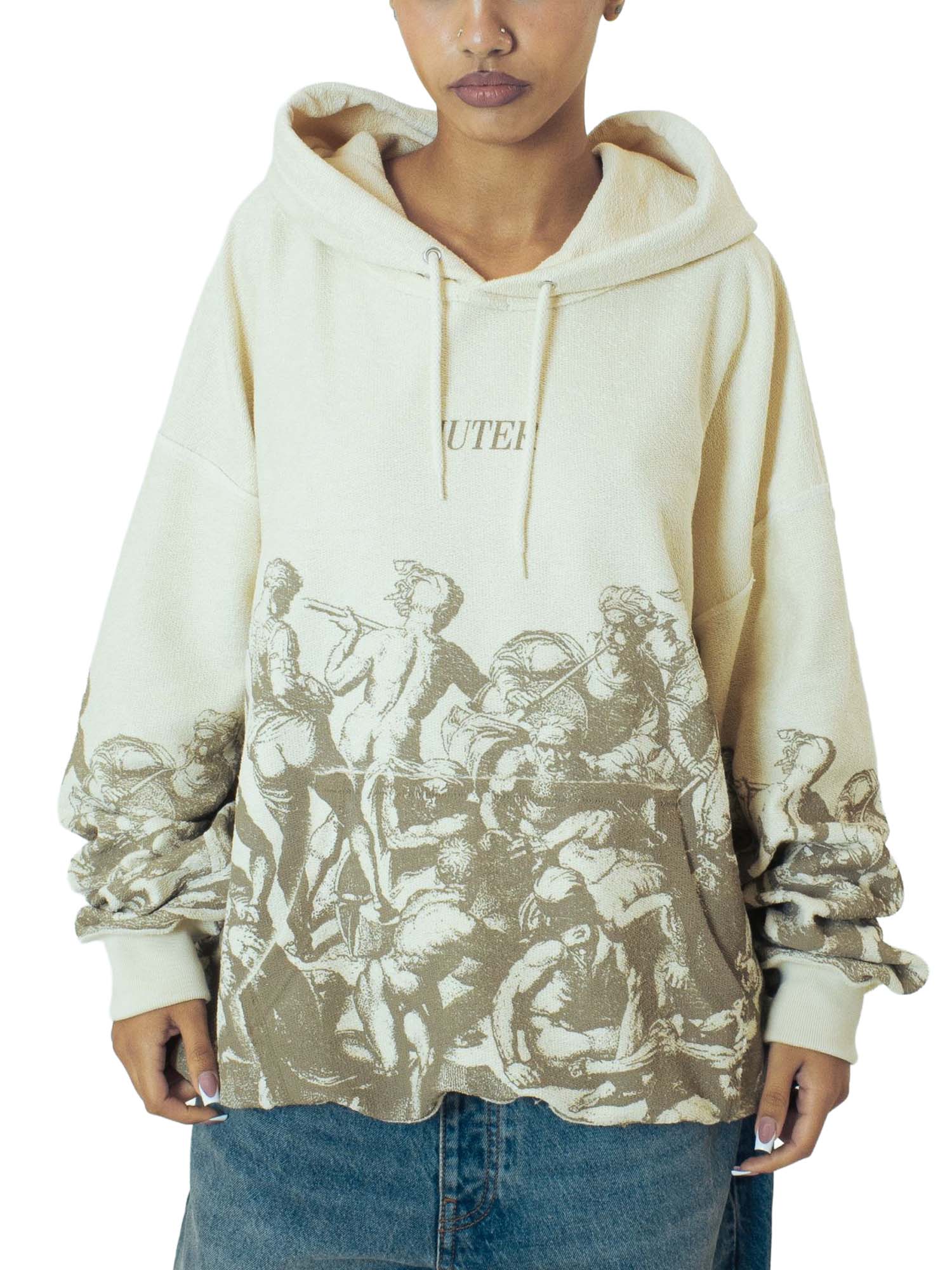 Iuter Battle Reverse Hoodie Bianco