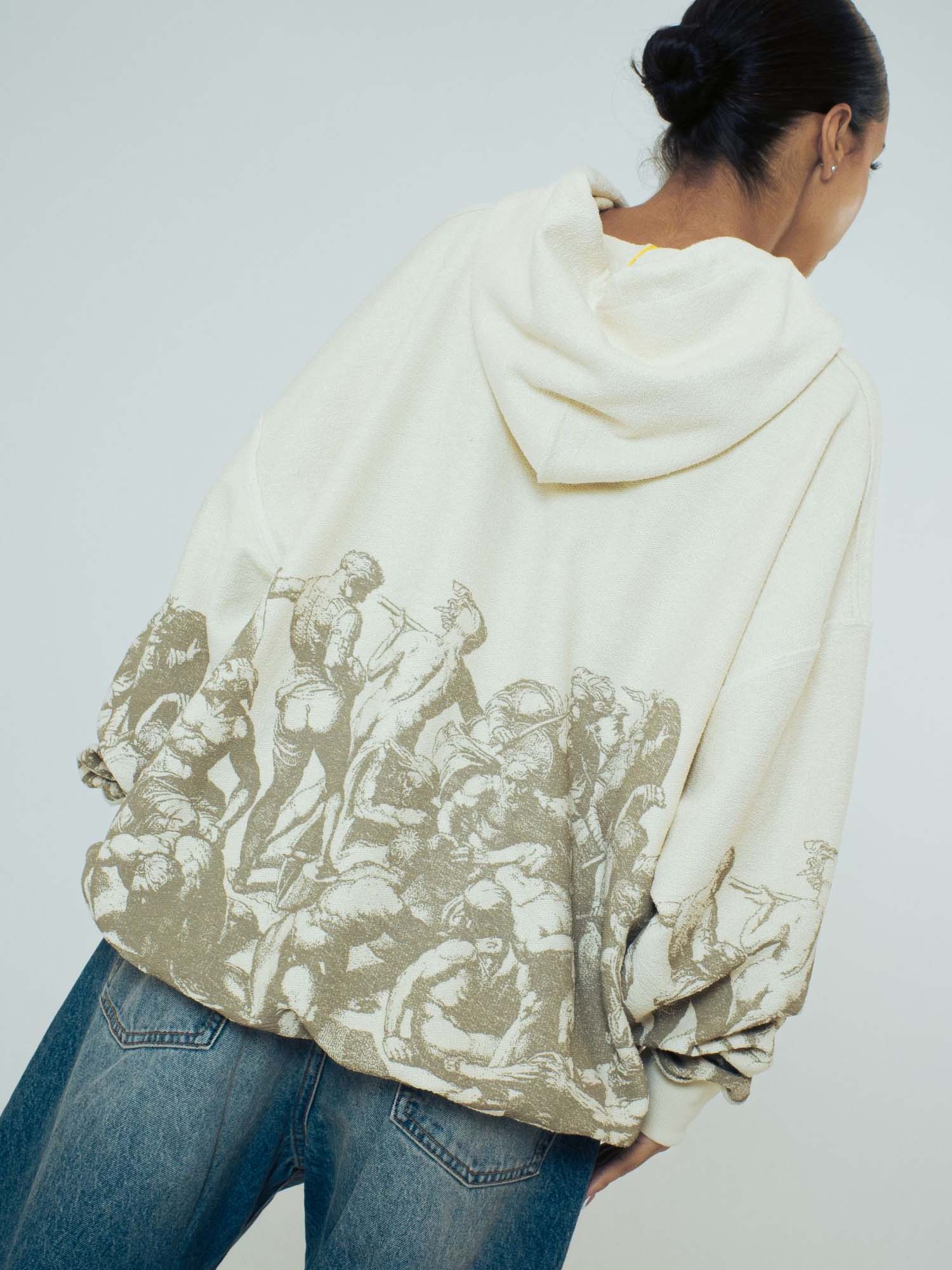 Iuter Battle Reverse Hoodie Bianco