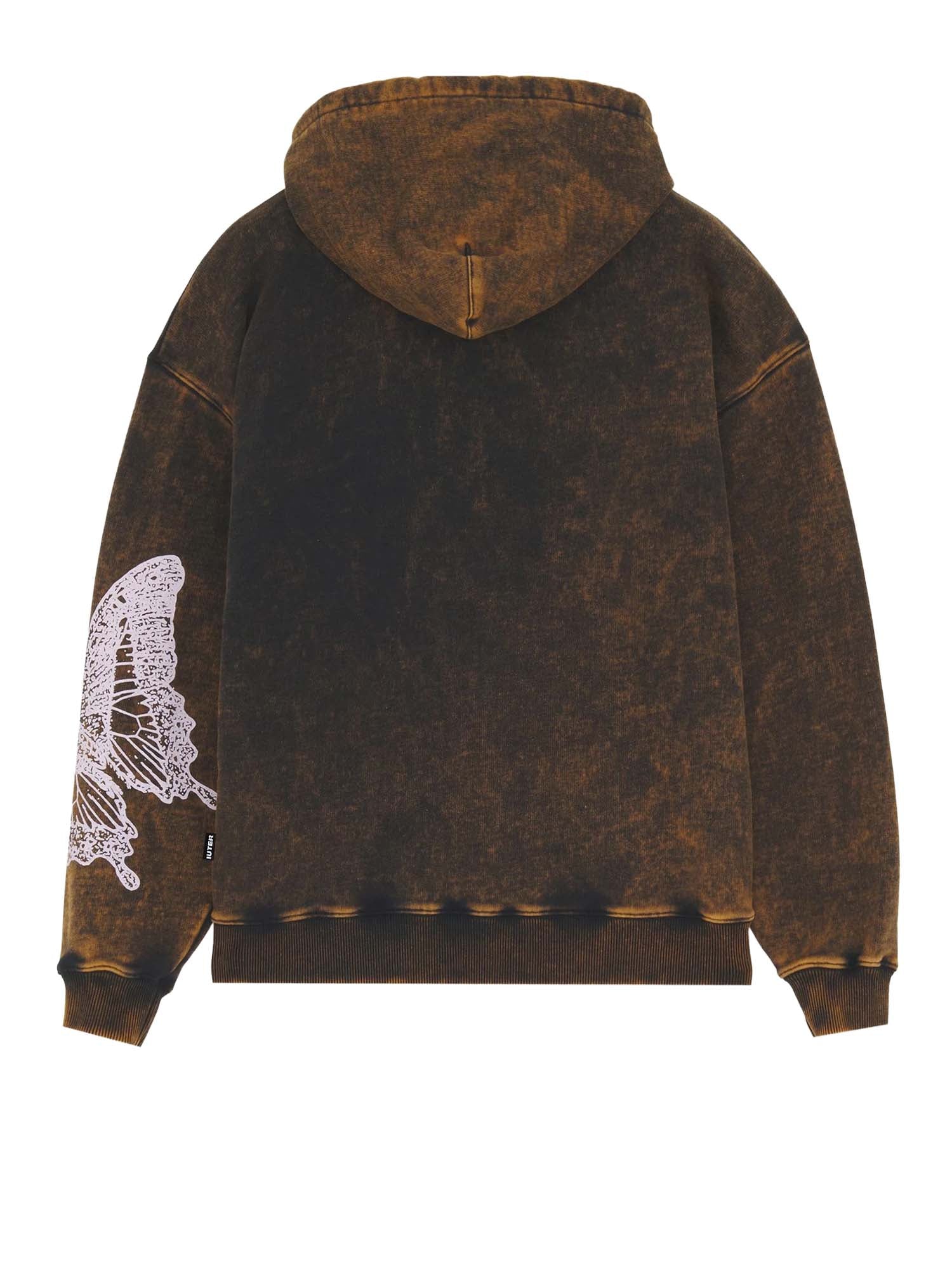 Iuter Butterfly Marble Zip Hoodie Marrone
