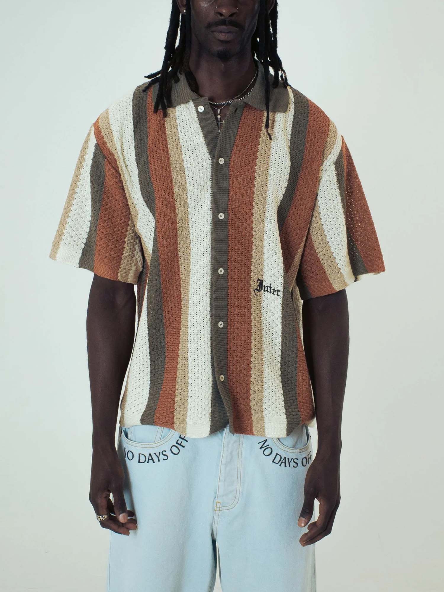 Iuter Striped Knit S/S Shirt Multicolore