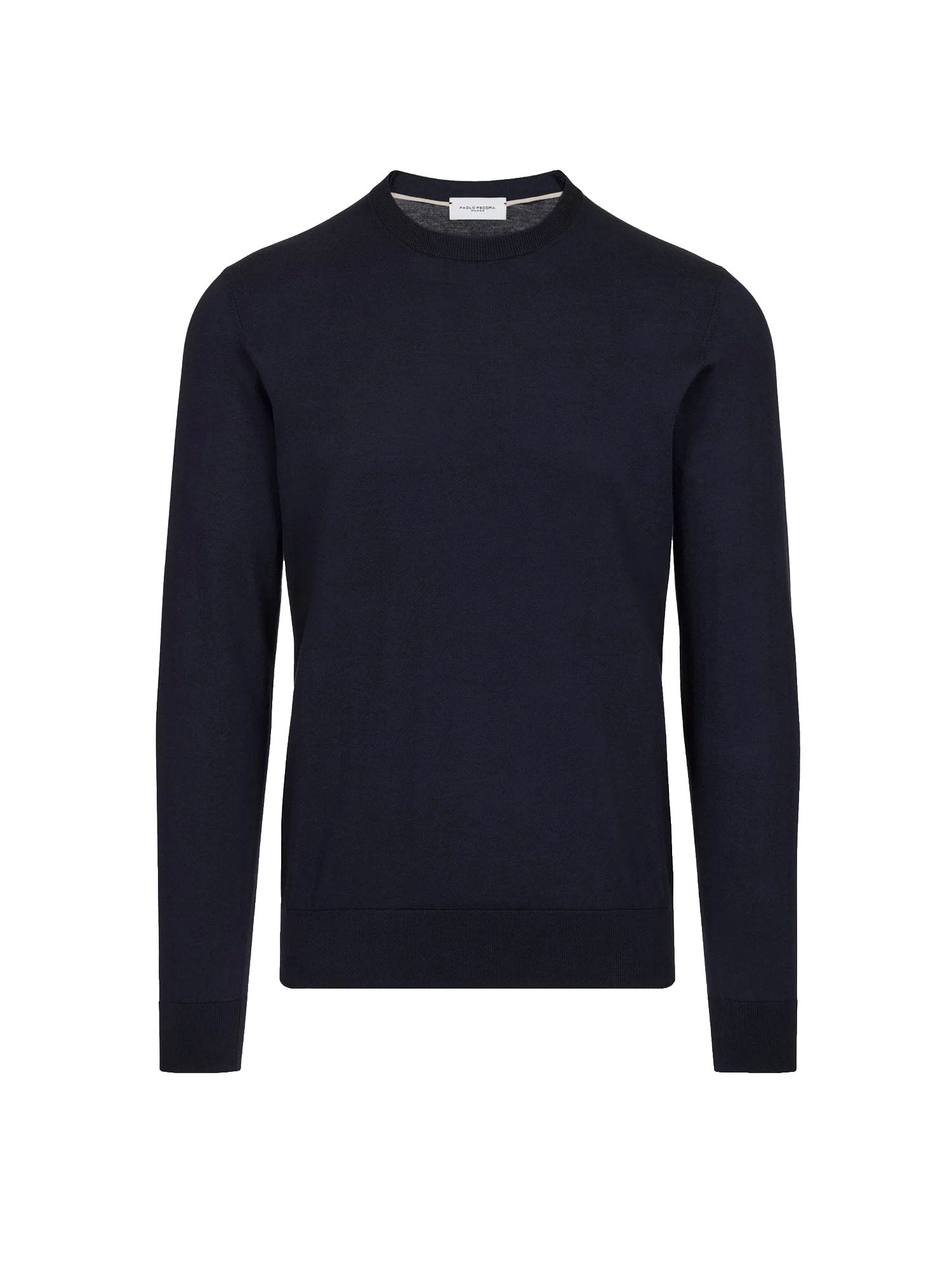 Paolo Pecora Maglia Girocollo in Cotone Blu