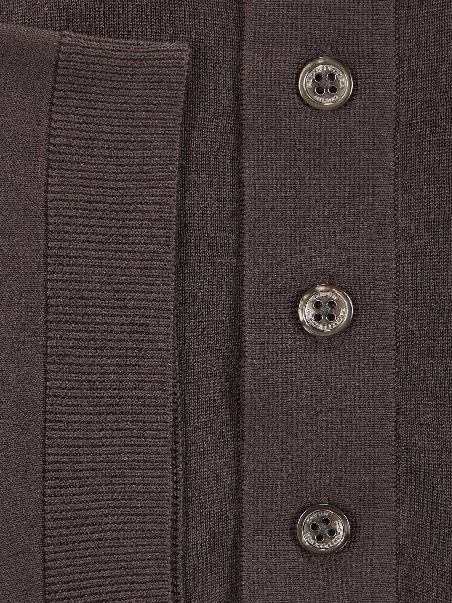 Paolo Pecora Maglia a Polo in Seta Cotone Marrone