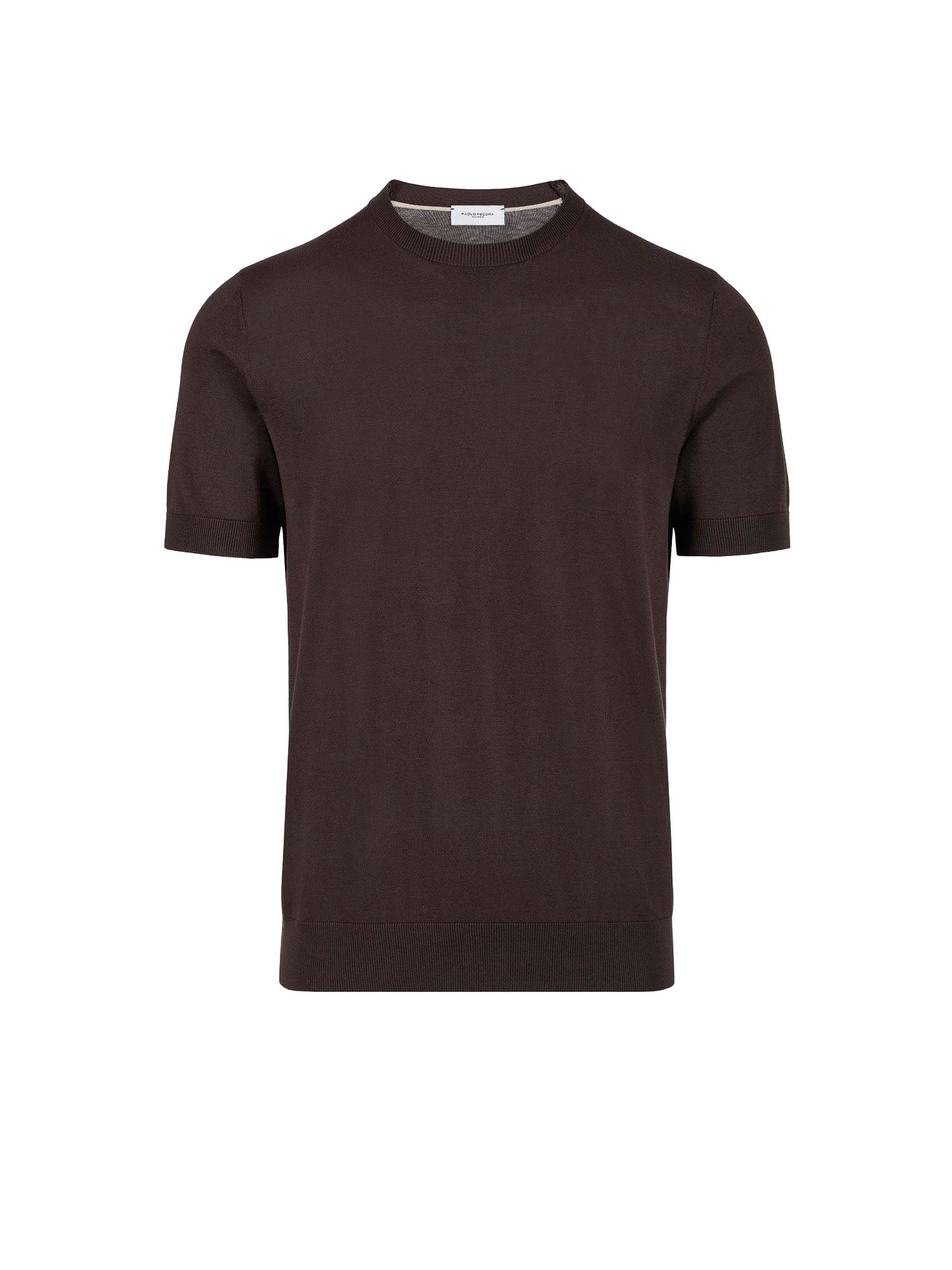 Crew Neck Short Sleeve Cotton Silk T-Shirt