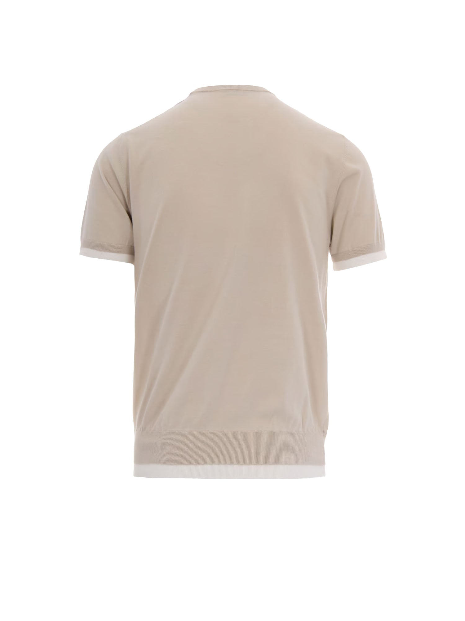Paolo Pecora Maglia Girocollo Con Contrasti Beige