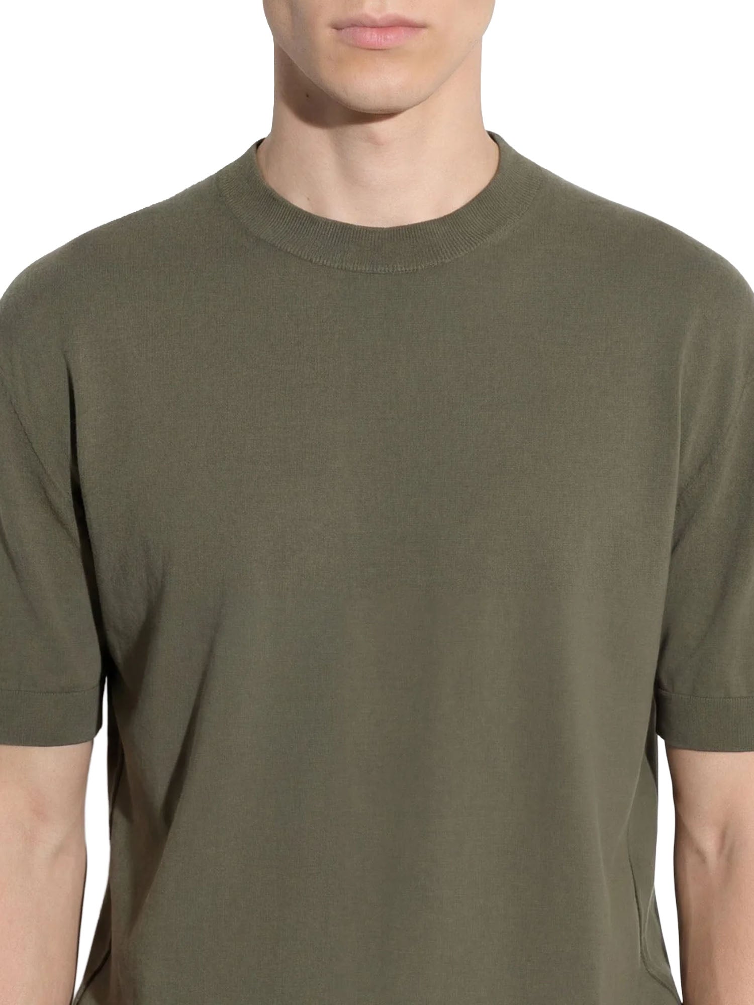 Paolo Pecora Maglia girocollo loose fit in cotone Verde