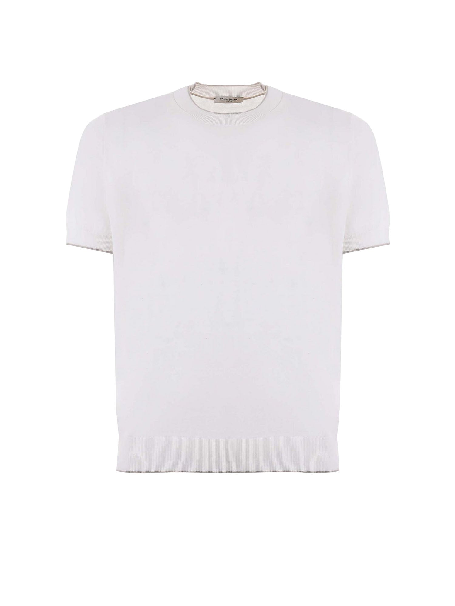 Paolo Pecora T-shirt in filo di cotone Bianco
