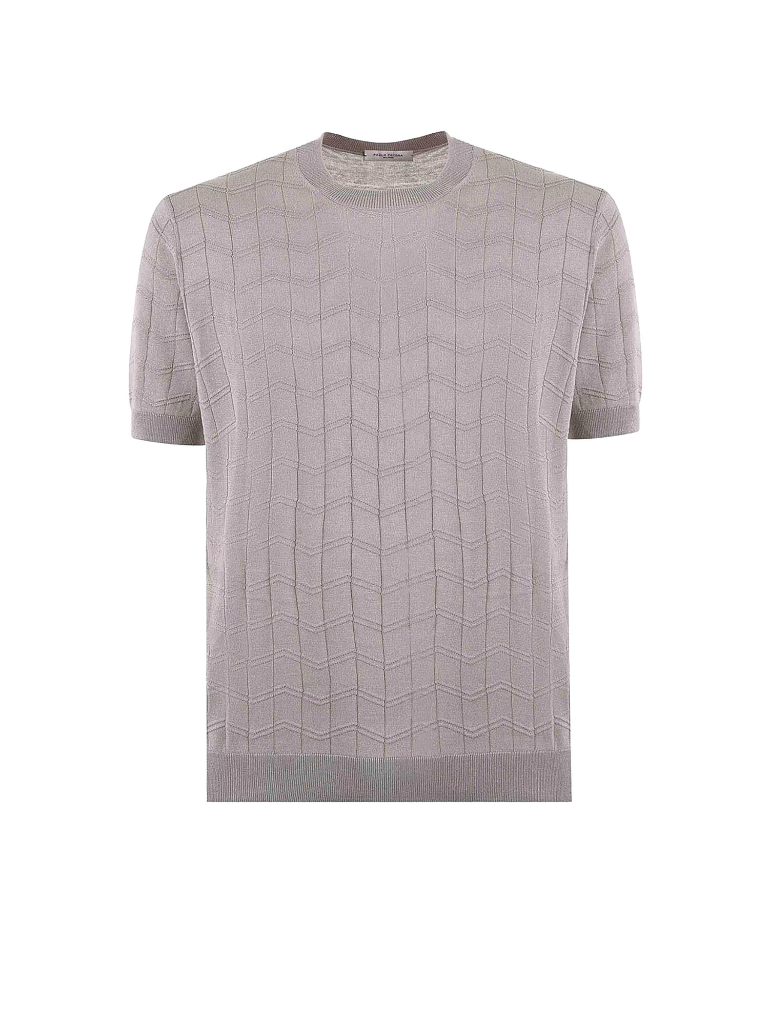 Paolo Pecora T-shirt Girocollo in Cotone Beige