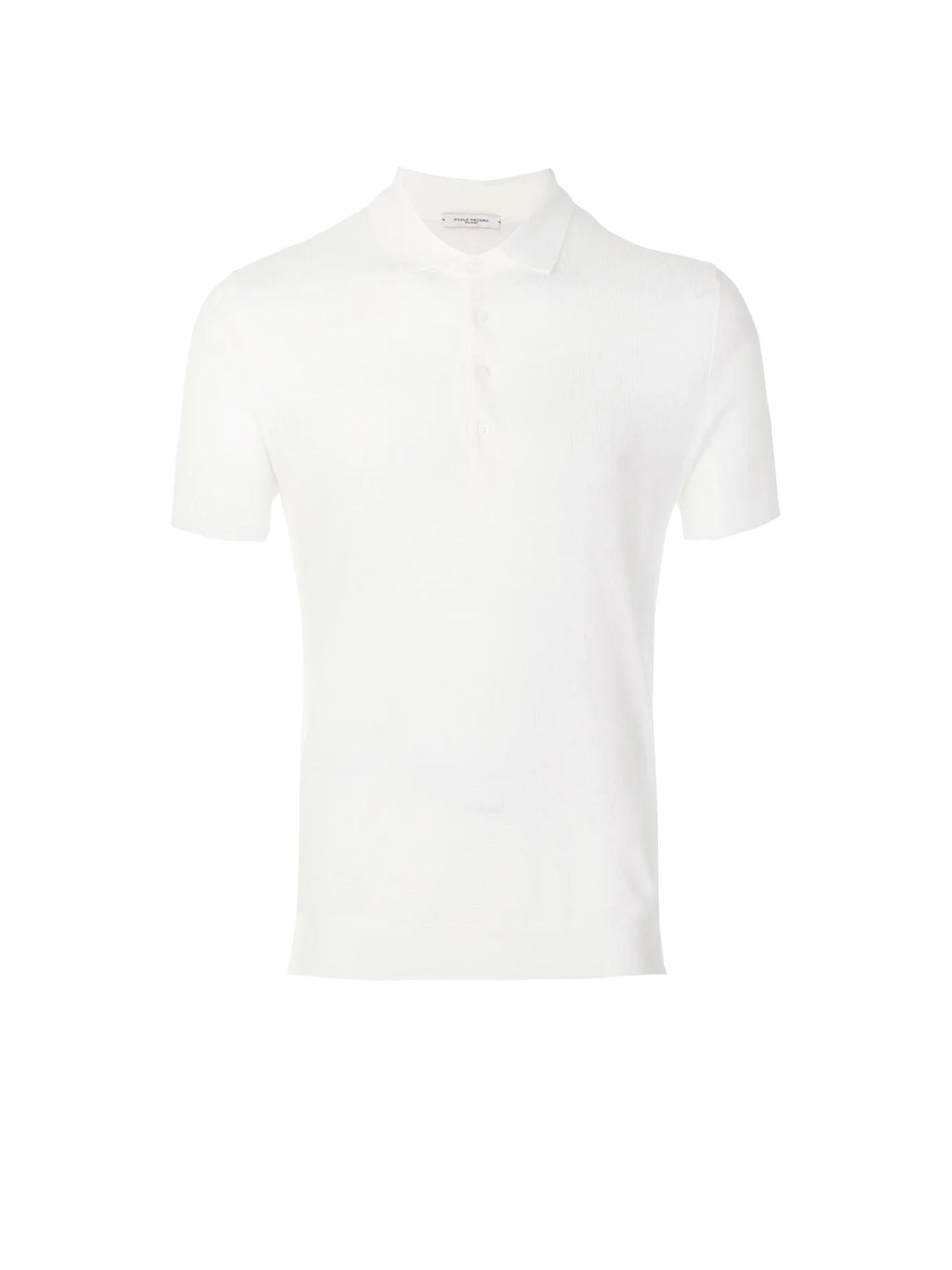 Paolo Pecora Polo in Cotone Bianco