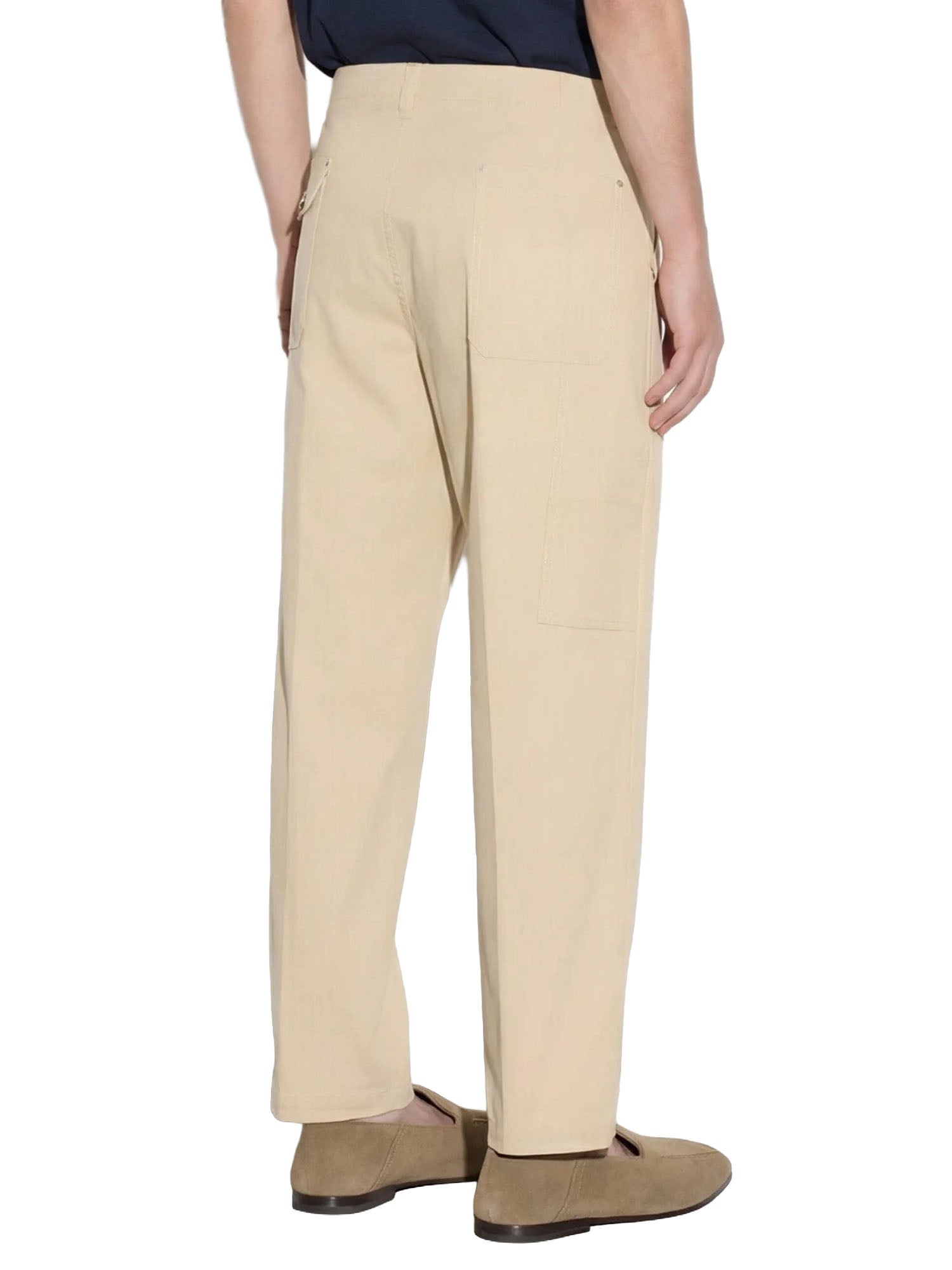 Paolo Pecora Pantalone Utility in Cotone Beige