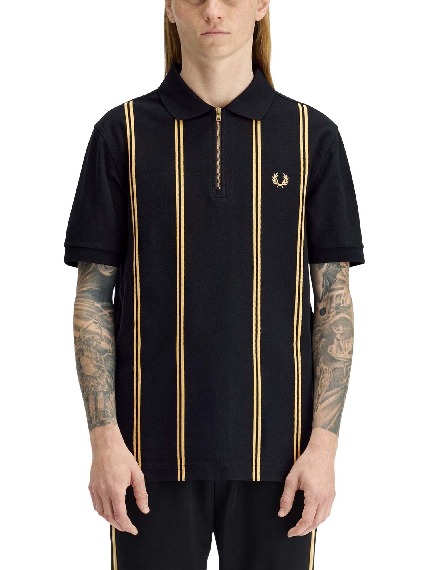 Fred Perry Polo con riga verticale Nero