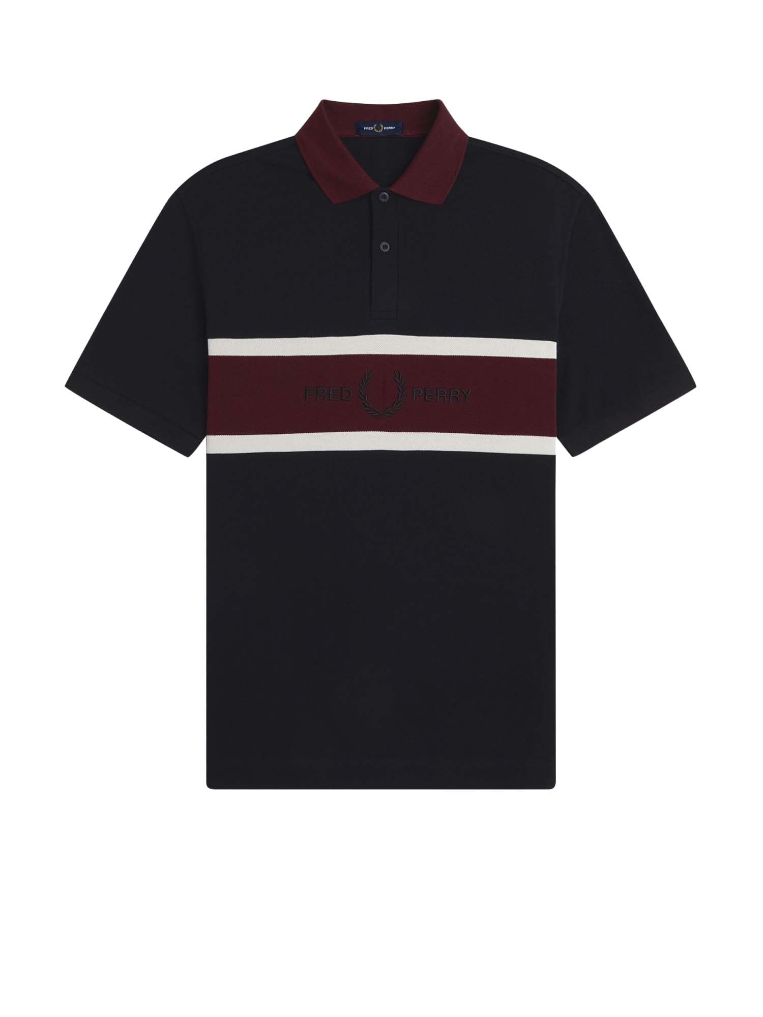 Fred Perry Polo con inserto ricamato Nero