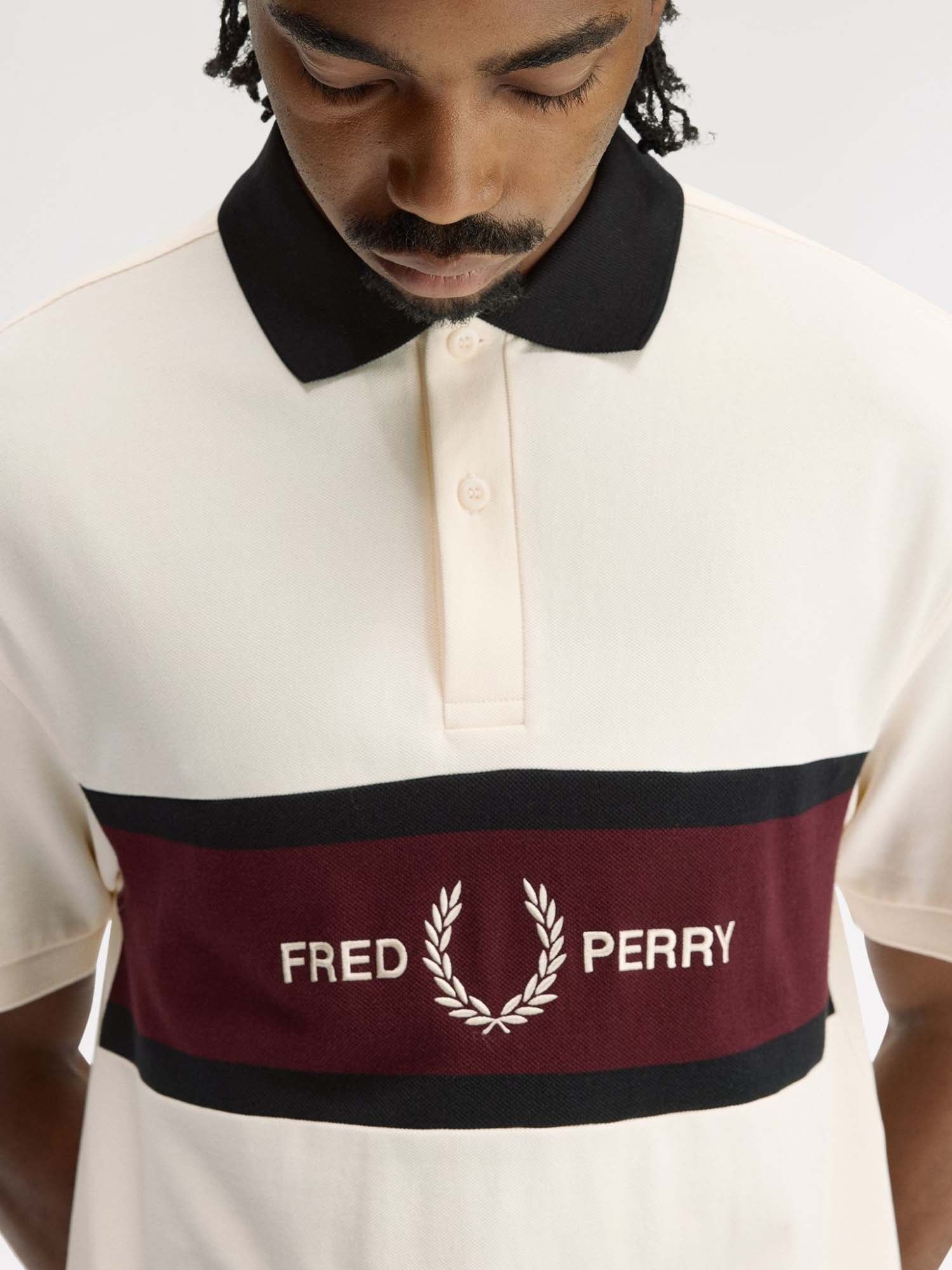 Fred Perry Polo con inserto ricamato Bianco