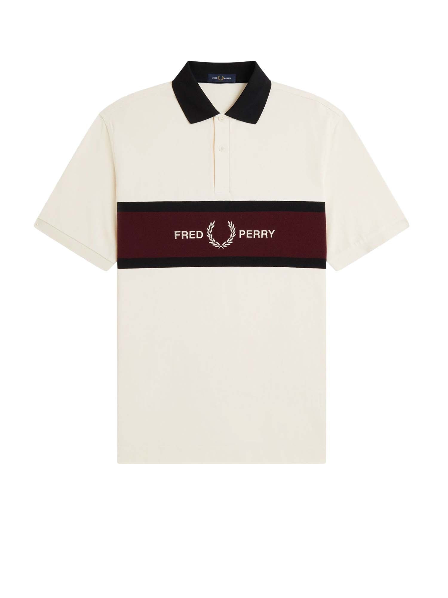 Fred Perry Polo con inserto ricamato Bianco